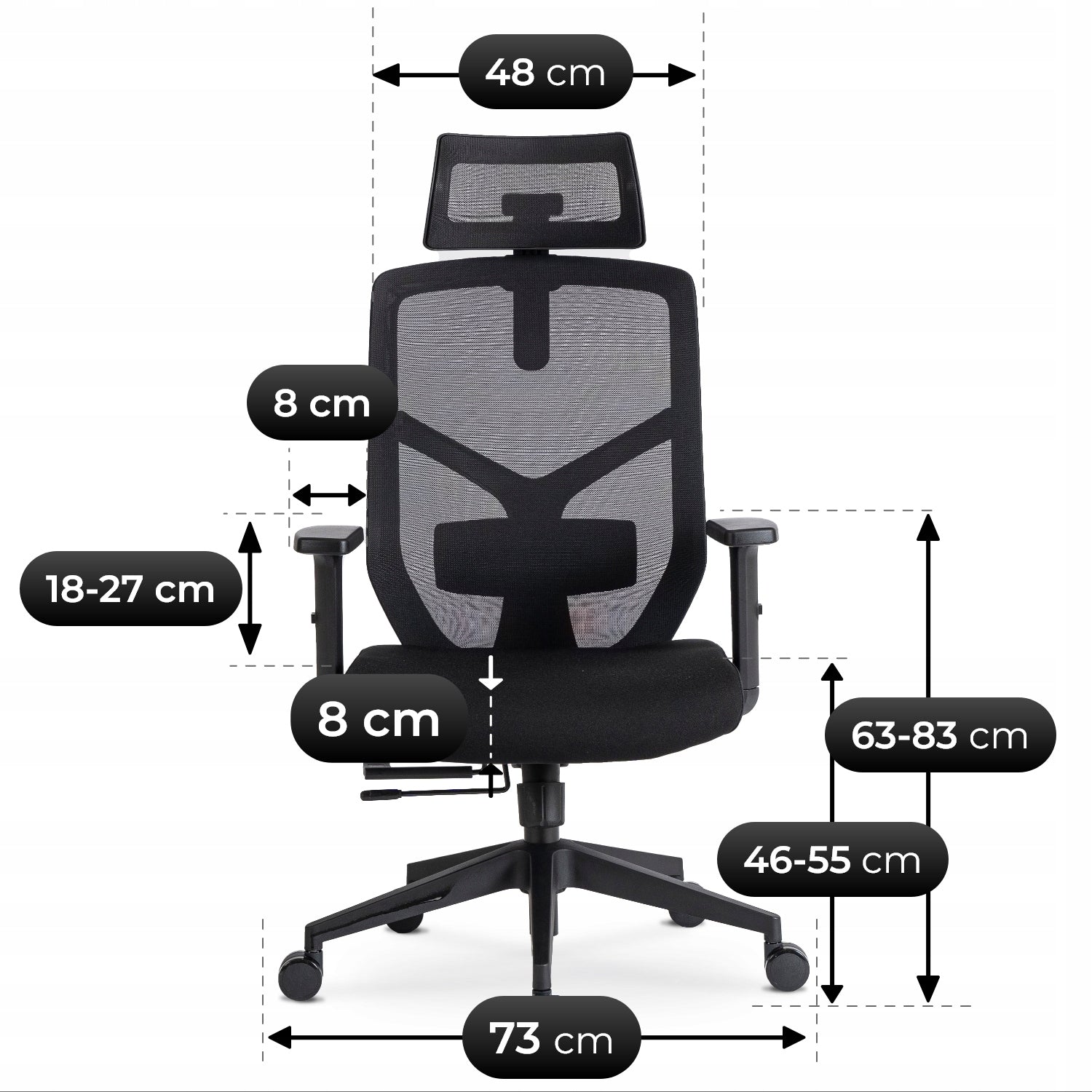 Office Chair Swivel Chair Ergonomic Gaming Adjustable Black BENTO Brand Mebel Elite
