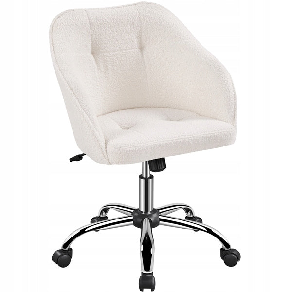 Office Chair, Swivel Chair on Wheels, Adjustable, Ivory Color