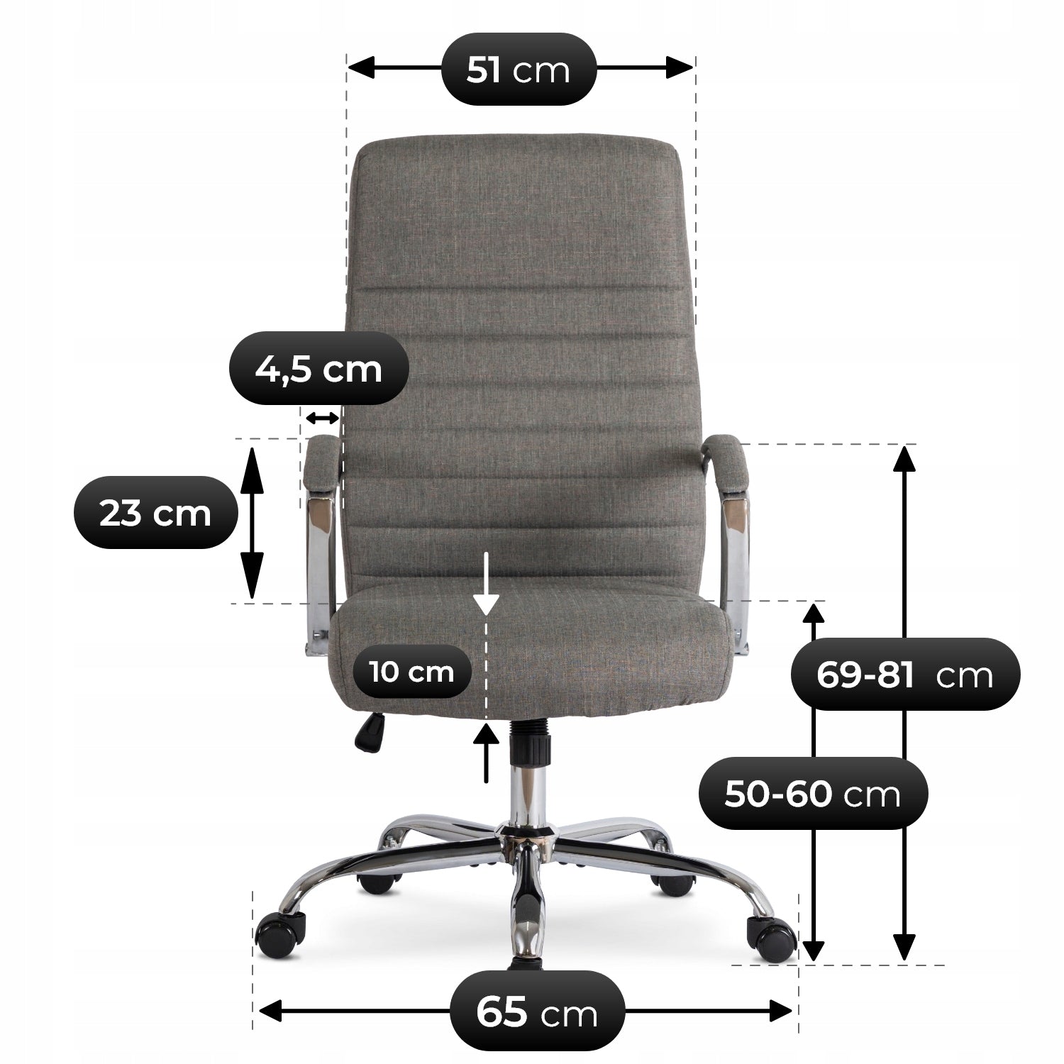 Office Chair Swivel Desk Chair Computer Ergonomic Grey RENES Medical device no