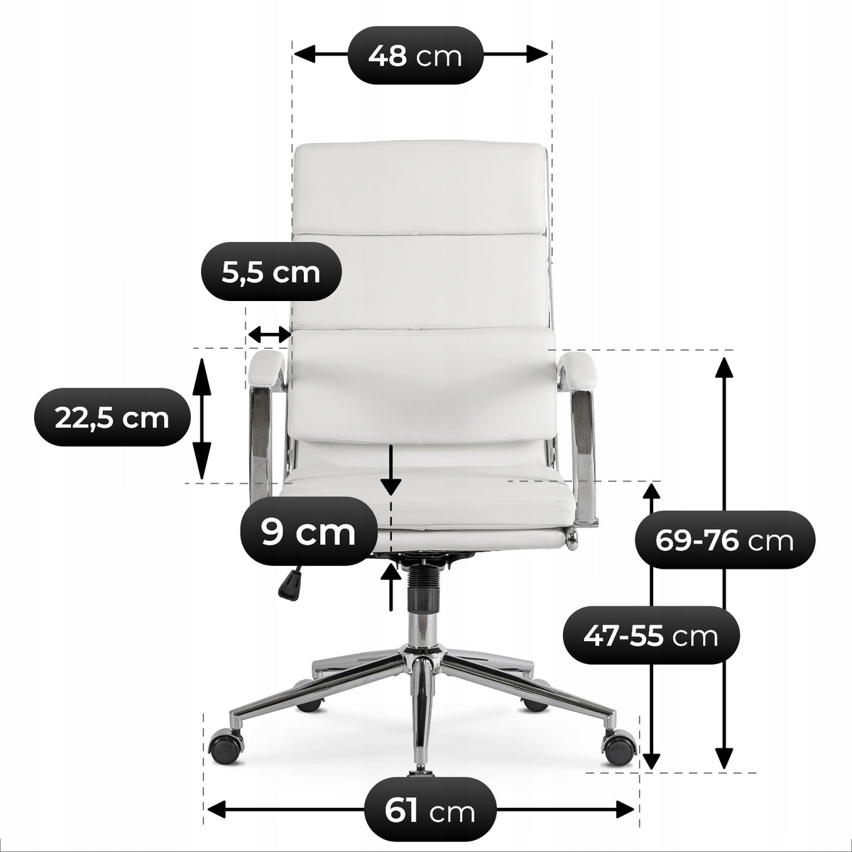 Office Chair Swivel Desk Chair Computer Ergonomic White CAMILO Medical device no