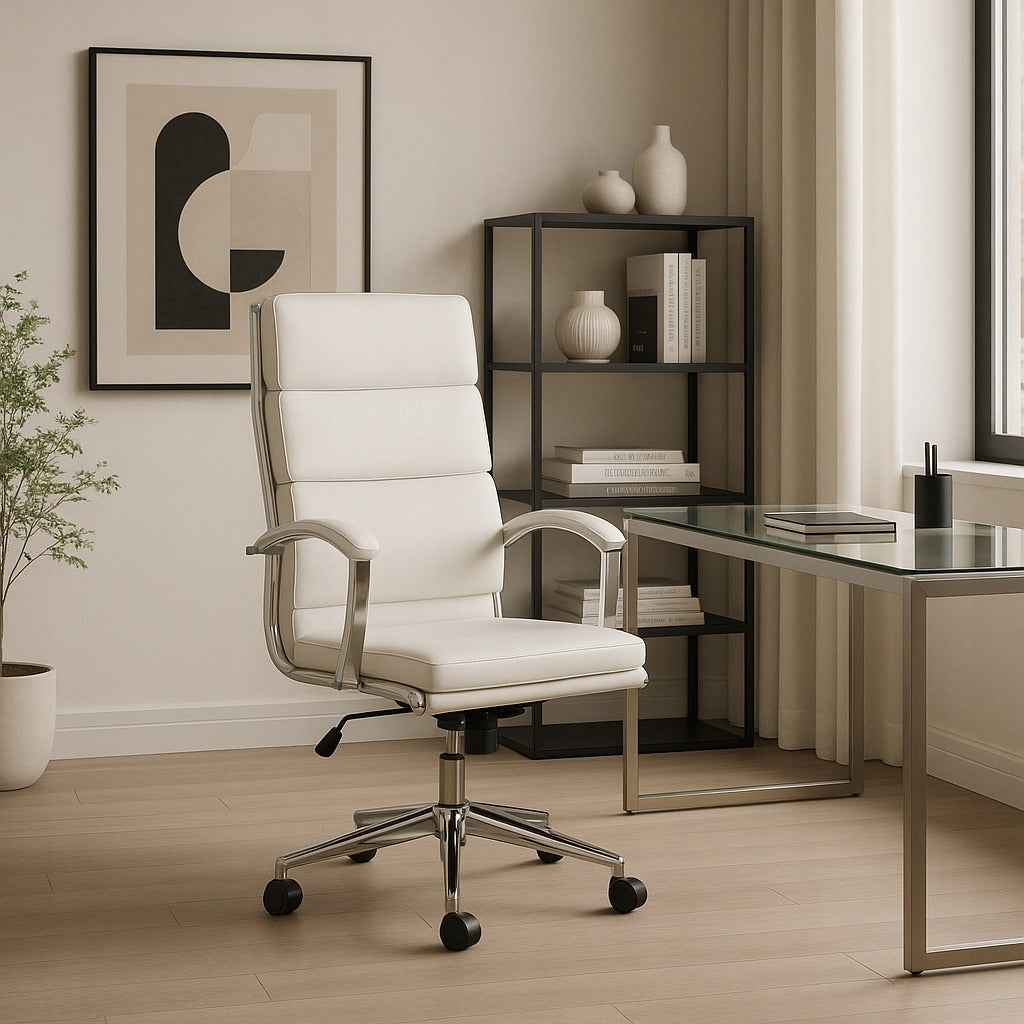 Office Chair Swivel Desk Chair Computer Ergonomic White CAMILO Packaging status original