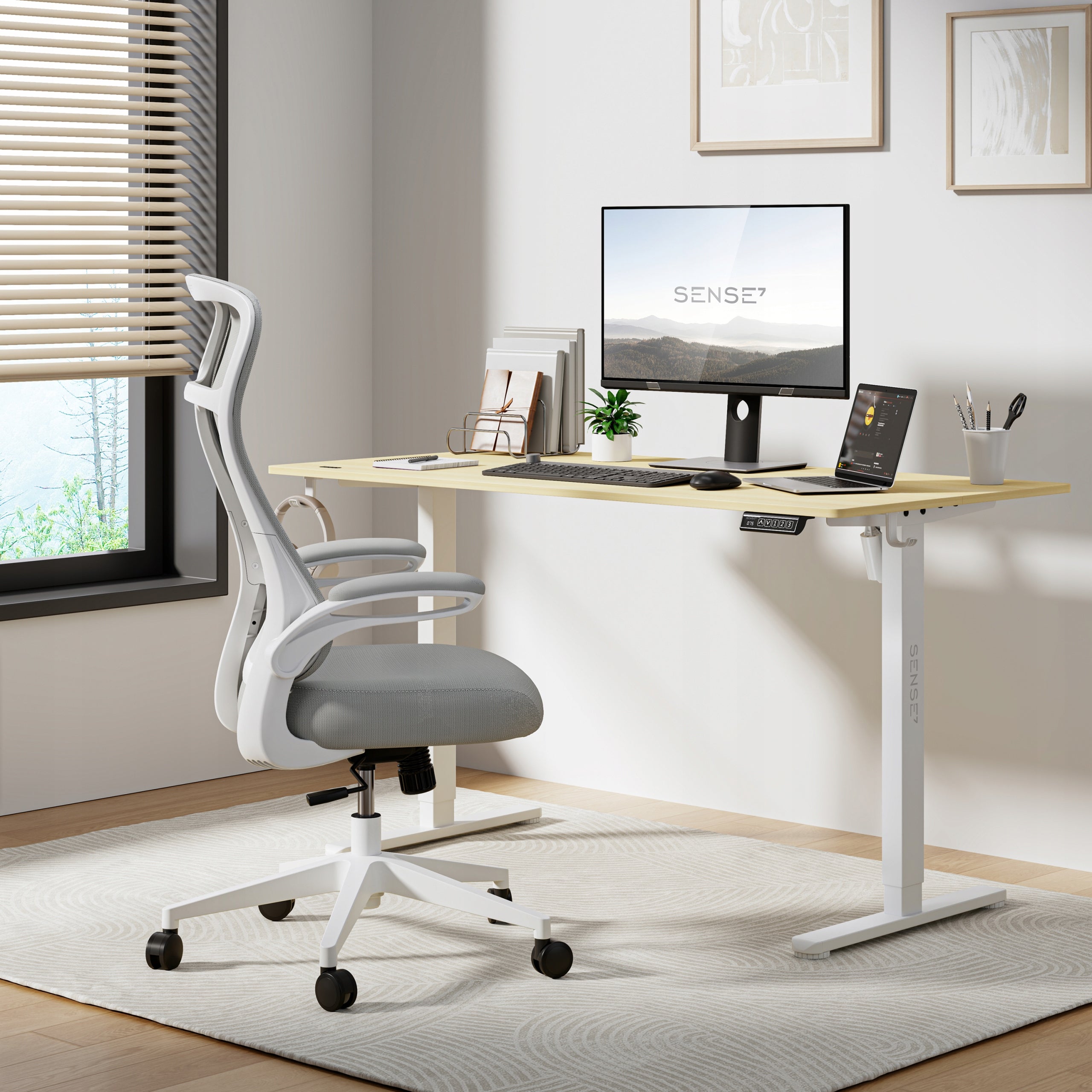 Office Chair Swivel Ergonomic Chair Material White Sense7 REVO Brand Sense7