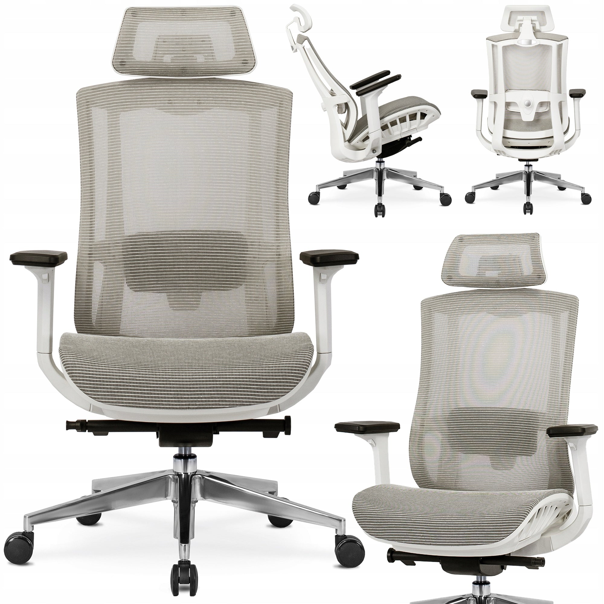 Office Chair Swivel Ergonomic Computer Desk Chair Beige SKY