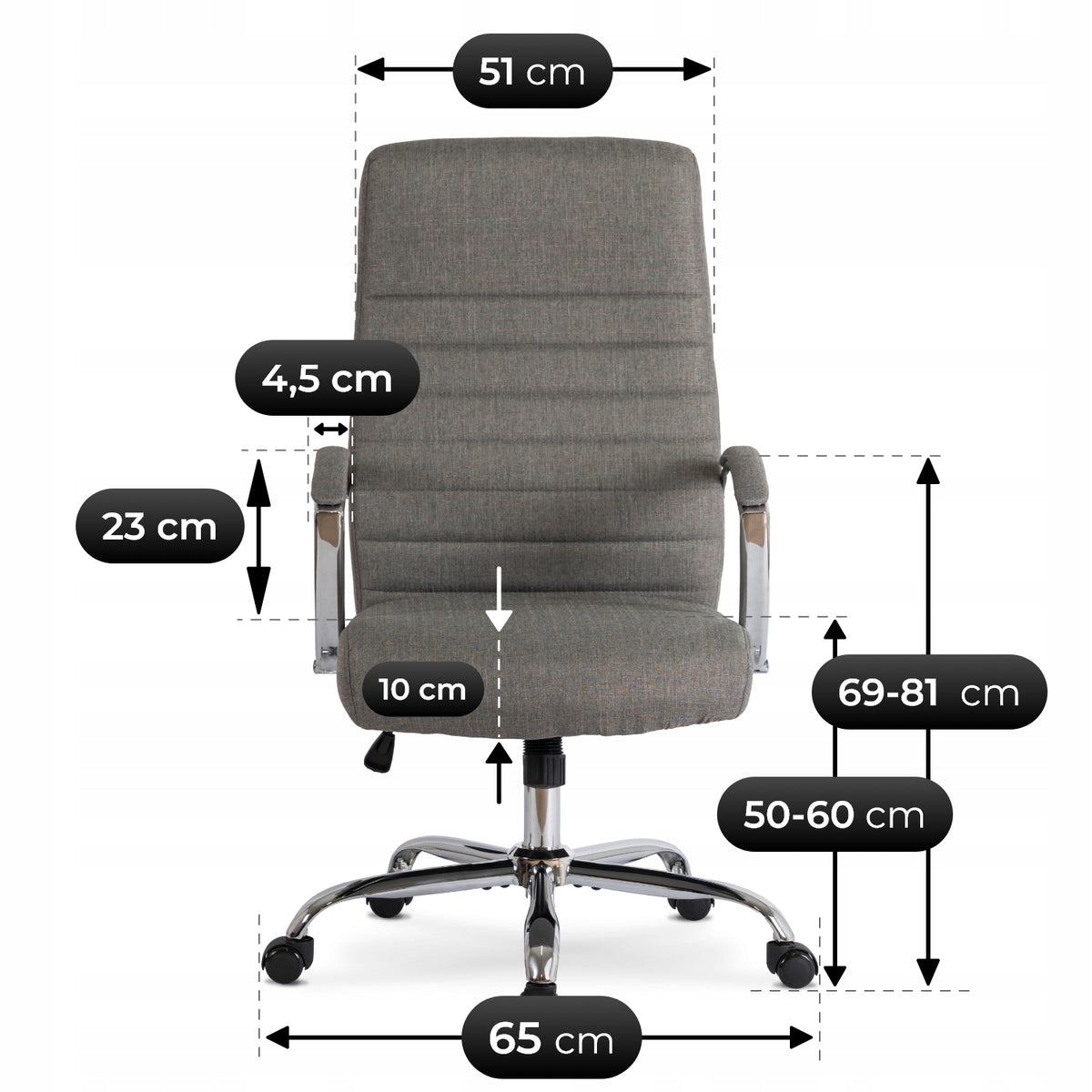 Office Chair Swivel Ergonomic Computer Desk Chair Grey RENES Medical device no