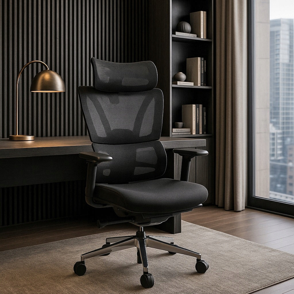 Office Chair Swivel Ergonomic Desk Chair Black DELSIN Packaging status original