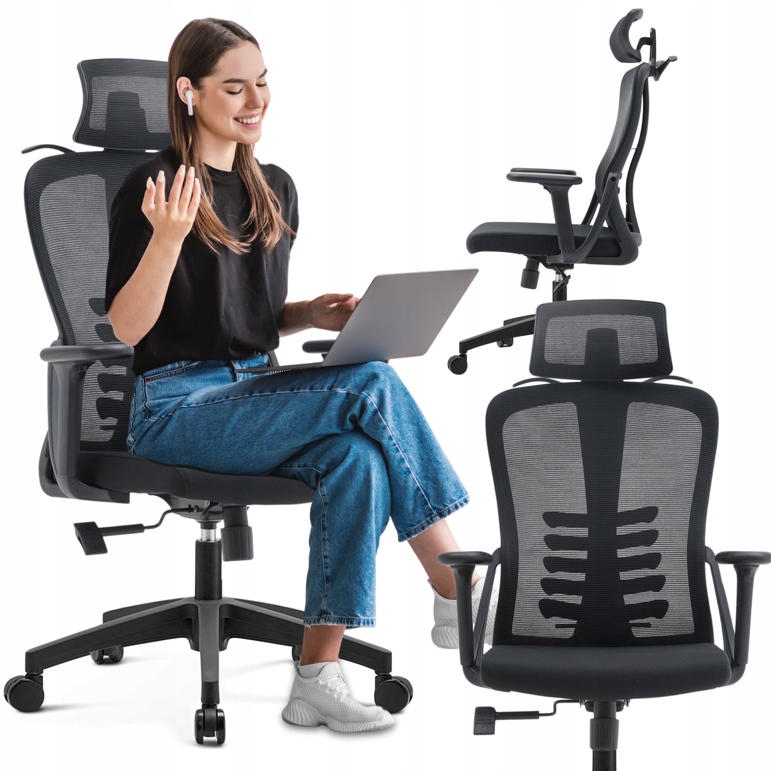 Office Chair Swivel Ergonomic Desk Chair Black JULIET
