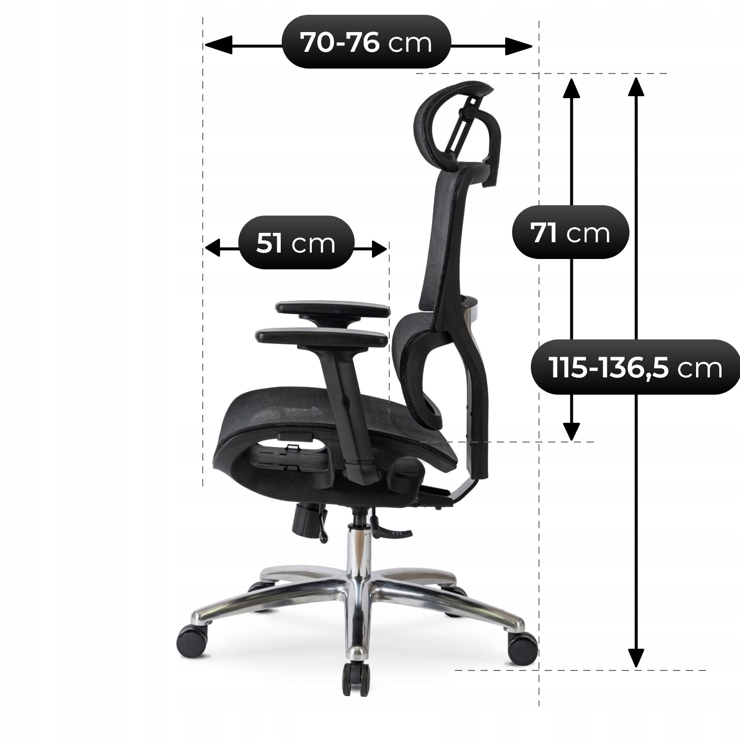 Office Chair Swivel Ergonomic Desk Chair Black ROYAL Manufacturer code fotel czarny ergonomiczny krzesło regulowane