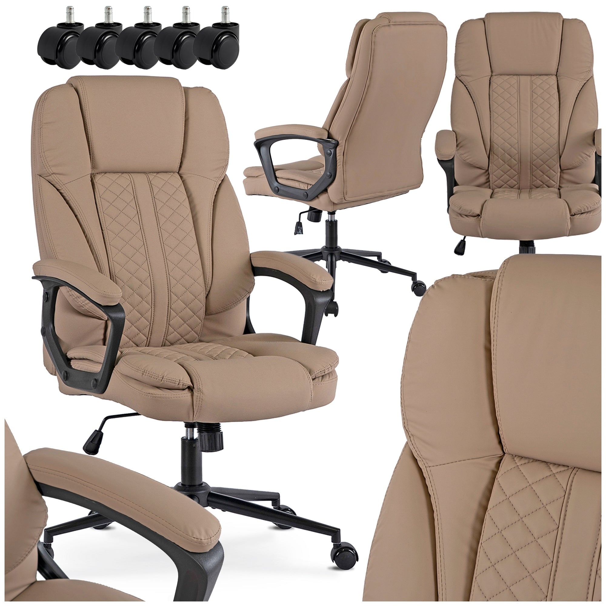 Office Chair Swivel Ergonomic Desk Chair Computer Beige PHONIX