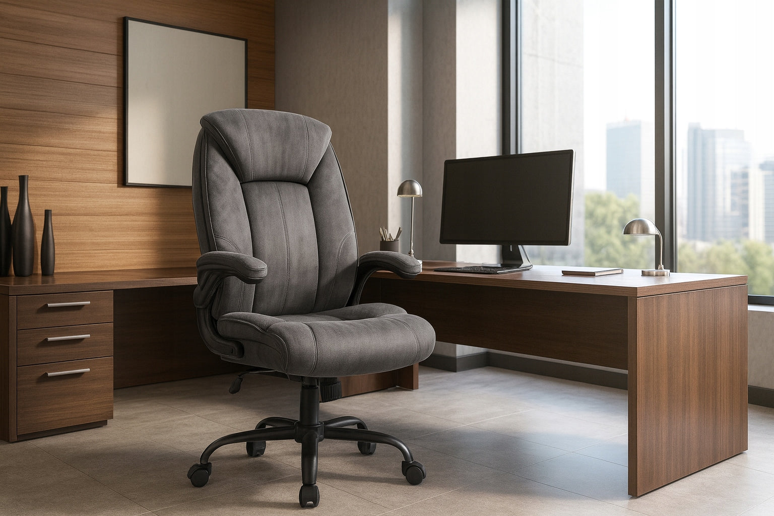 Office Chair Swivel Ergonomic Desk Chair Grey COMFORT Packaging status original