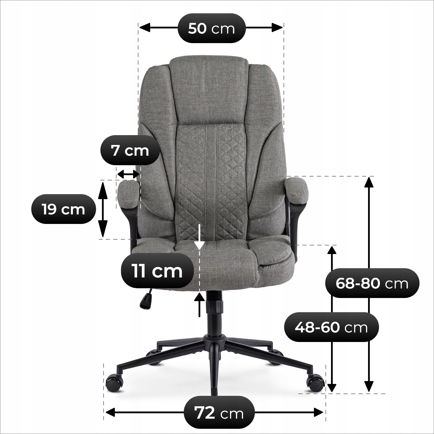Office Chair Swivel Ergonomic Desk Chair Grey PHONIX Medical device no