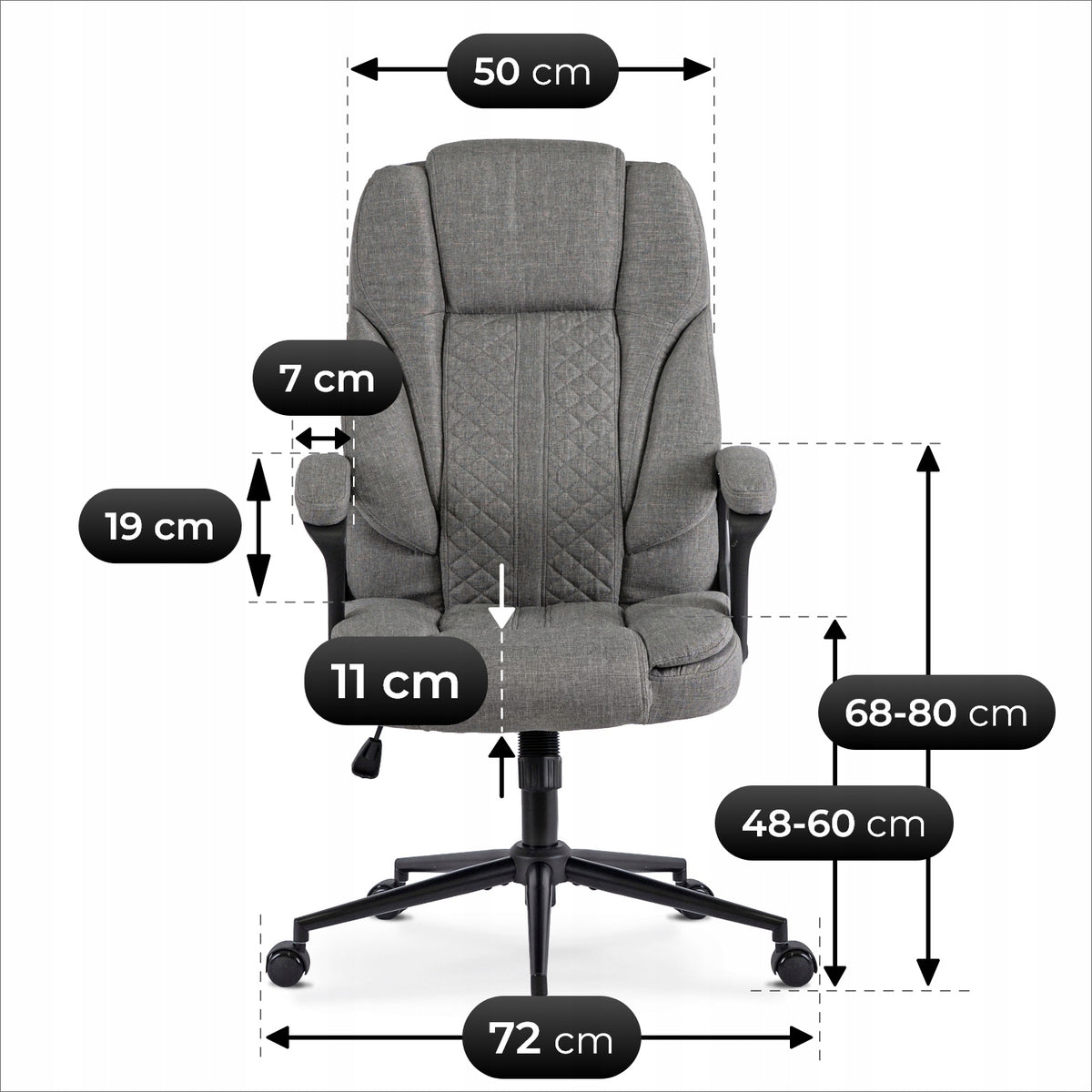 Office Chair Swivel Ergonomic Desk Chair Grey PHONIX Medical device no