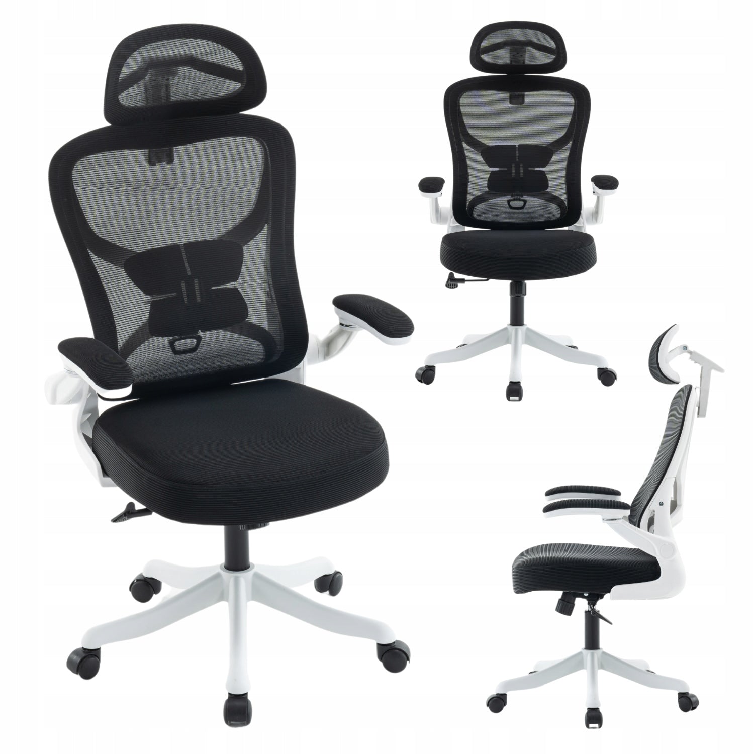 Office Chair Swivel Ergonomic Desk Chair White+Black Packaging status original