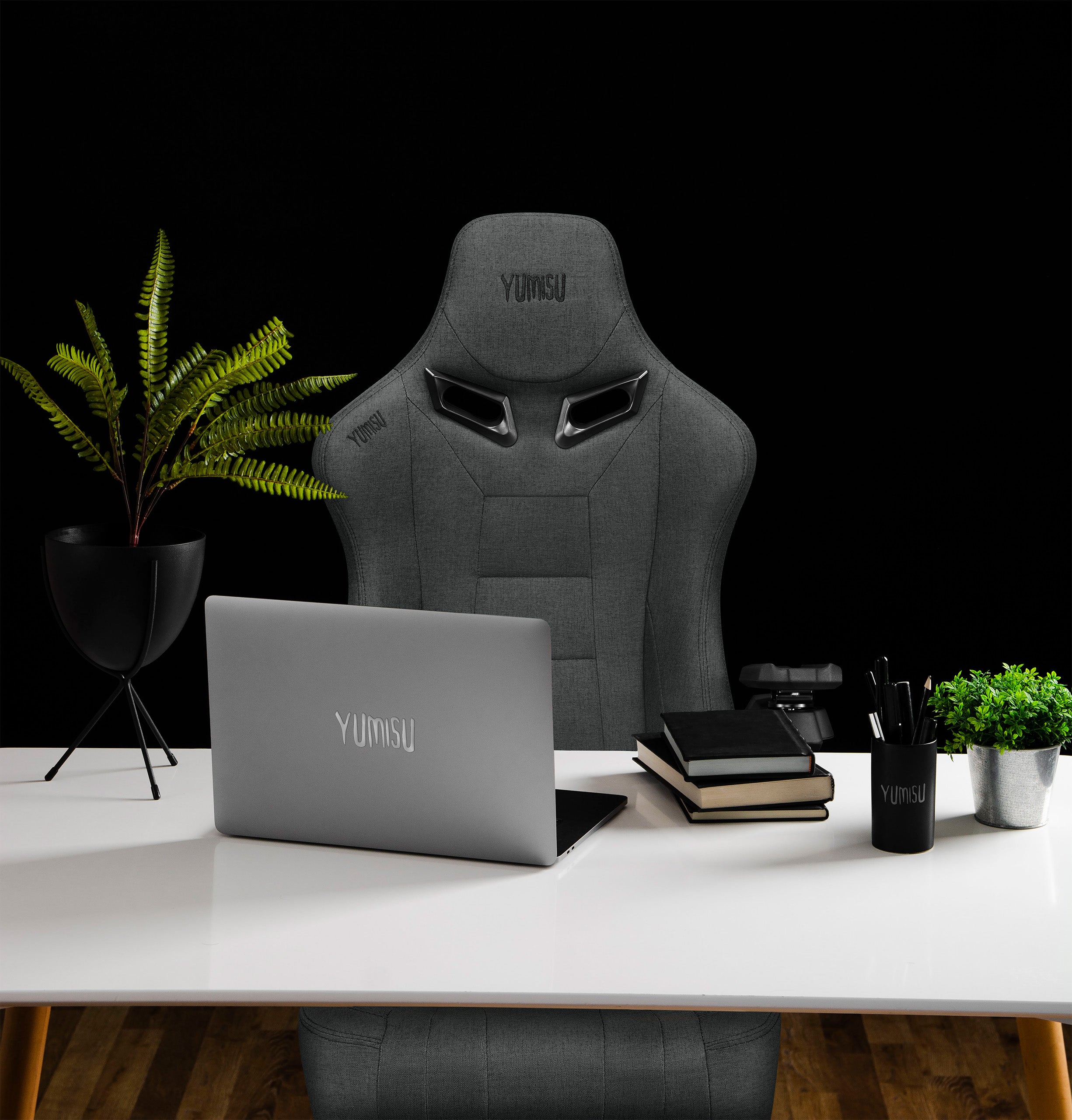 Office Chair Swivel Ergonomic Yumisu 2049 Fabric Dark Grey D-CROSS Manufacturer code Y-2049-DB-M