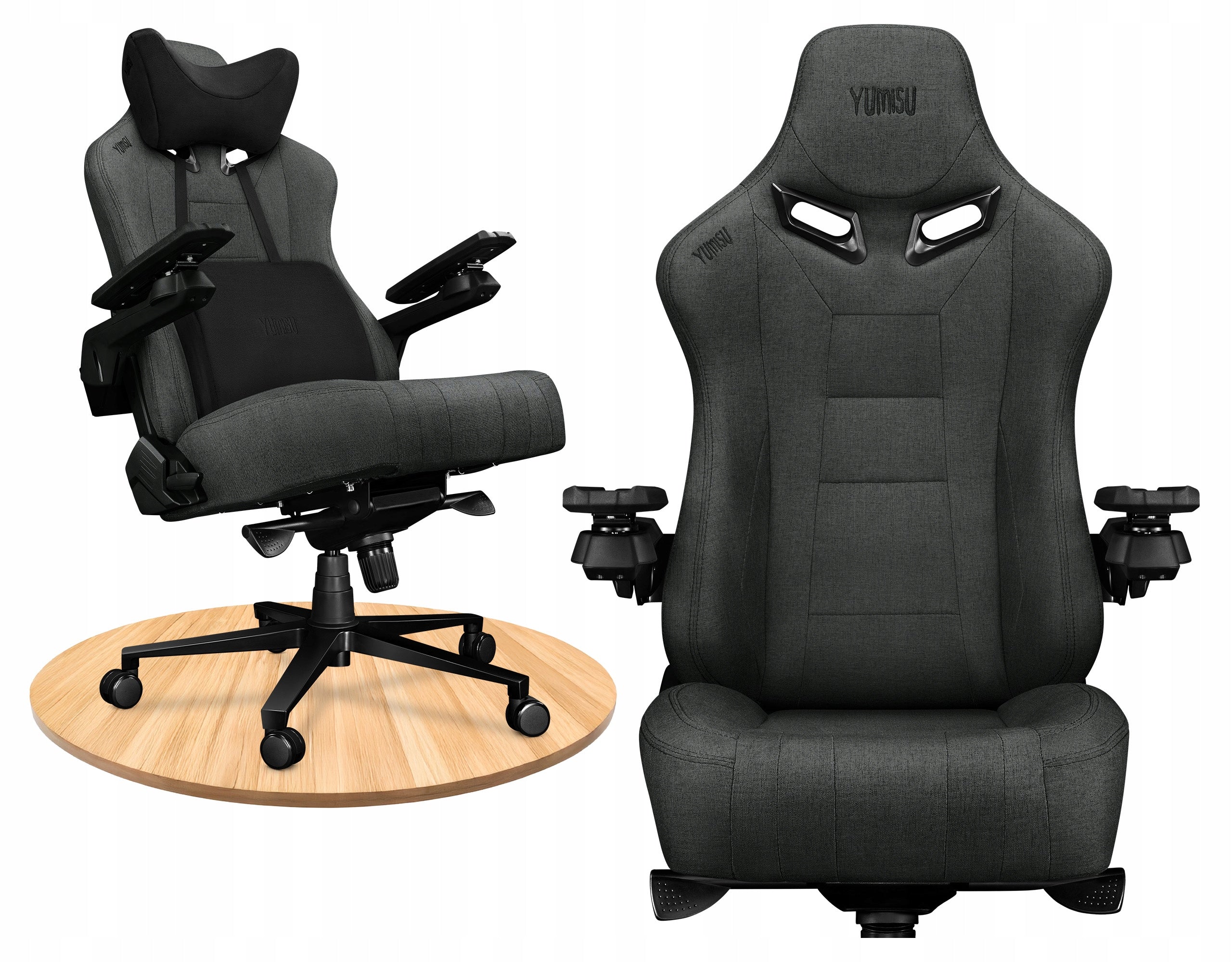 Office Chair Swivel Ergonomic Yumisu 2049 Fabric Dark Grey D-CROSS
