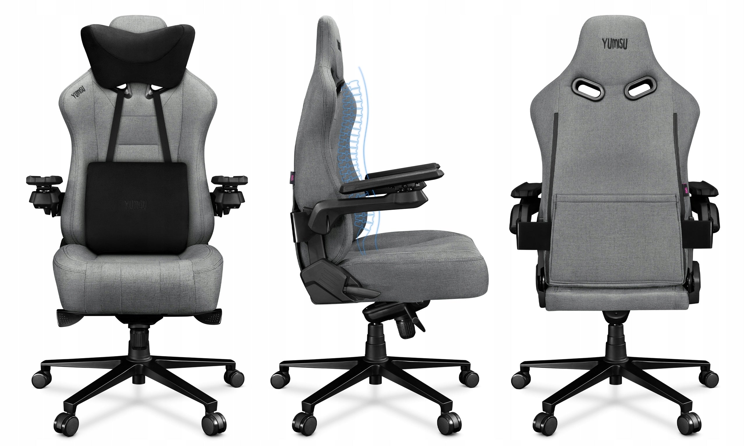 Office Chair Swivel Ergonomic Yumisu 2049 Fabric Light Grey D-CROSS EAN (GTIN) 5904905625182