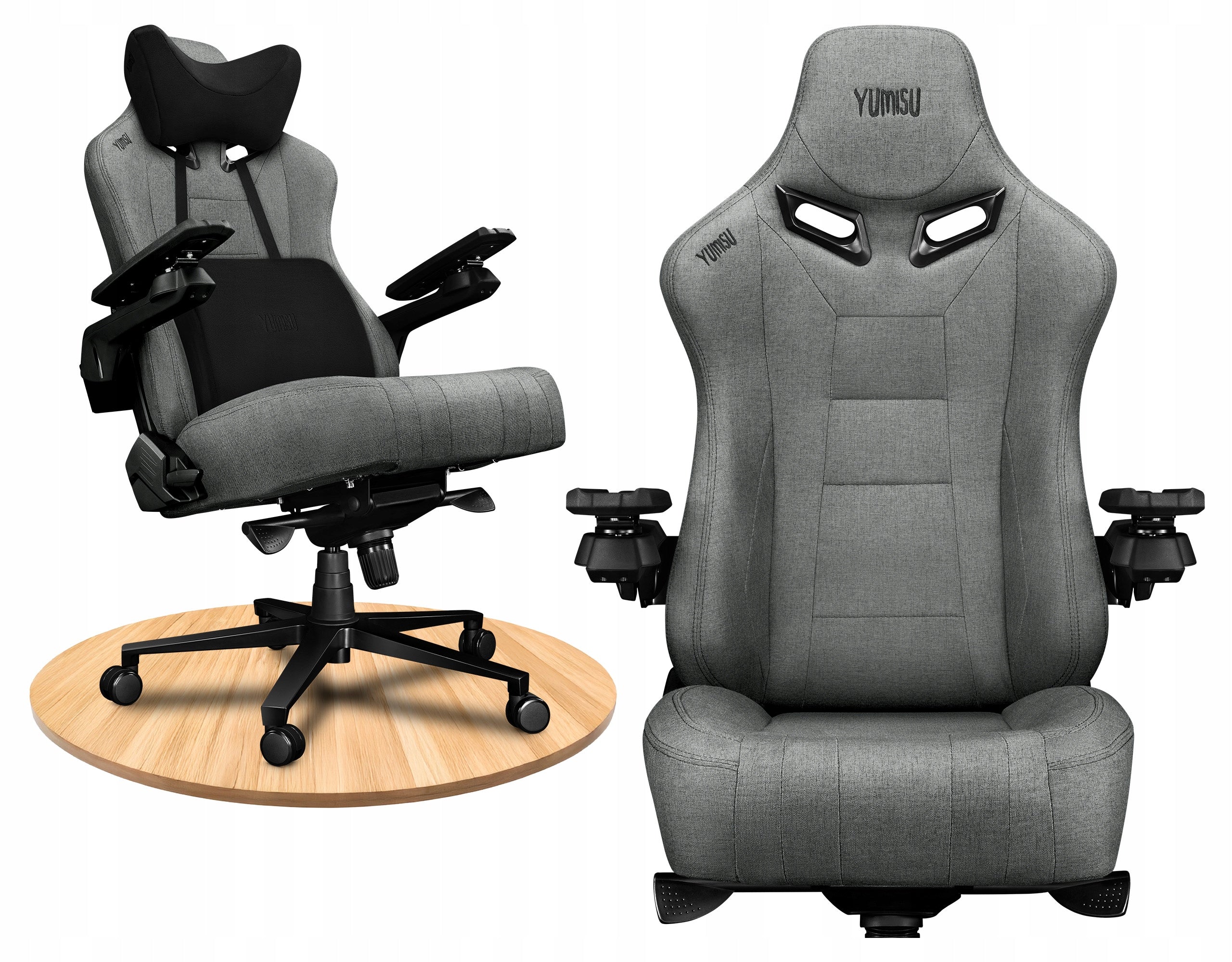 Office Chair Swivel Ergonomic Yumisu 2049 Fabric Light Grey D-CROSS