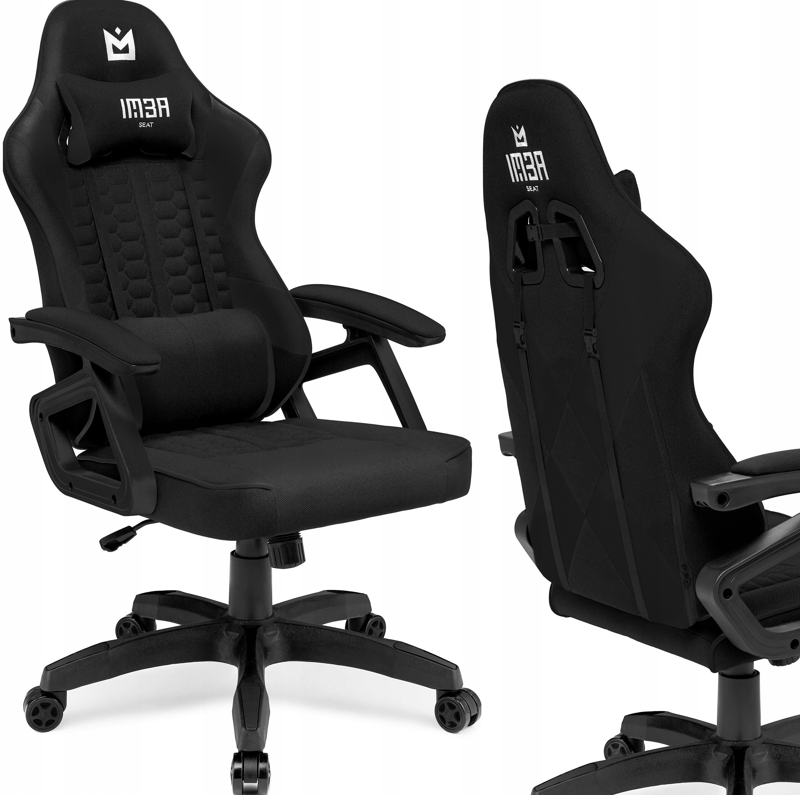 Office Chair Swivel Gaming Chair Black Gaming Fabric