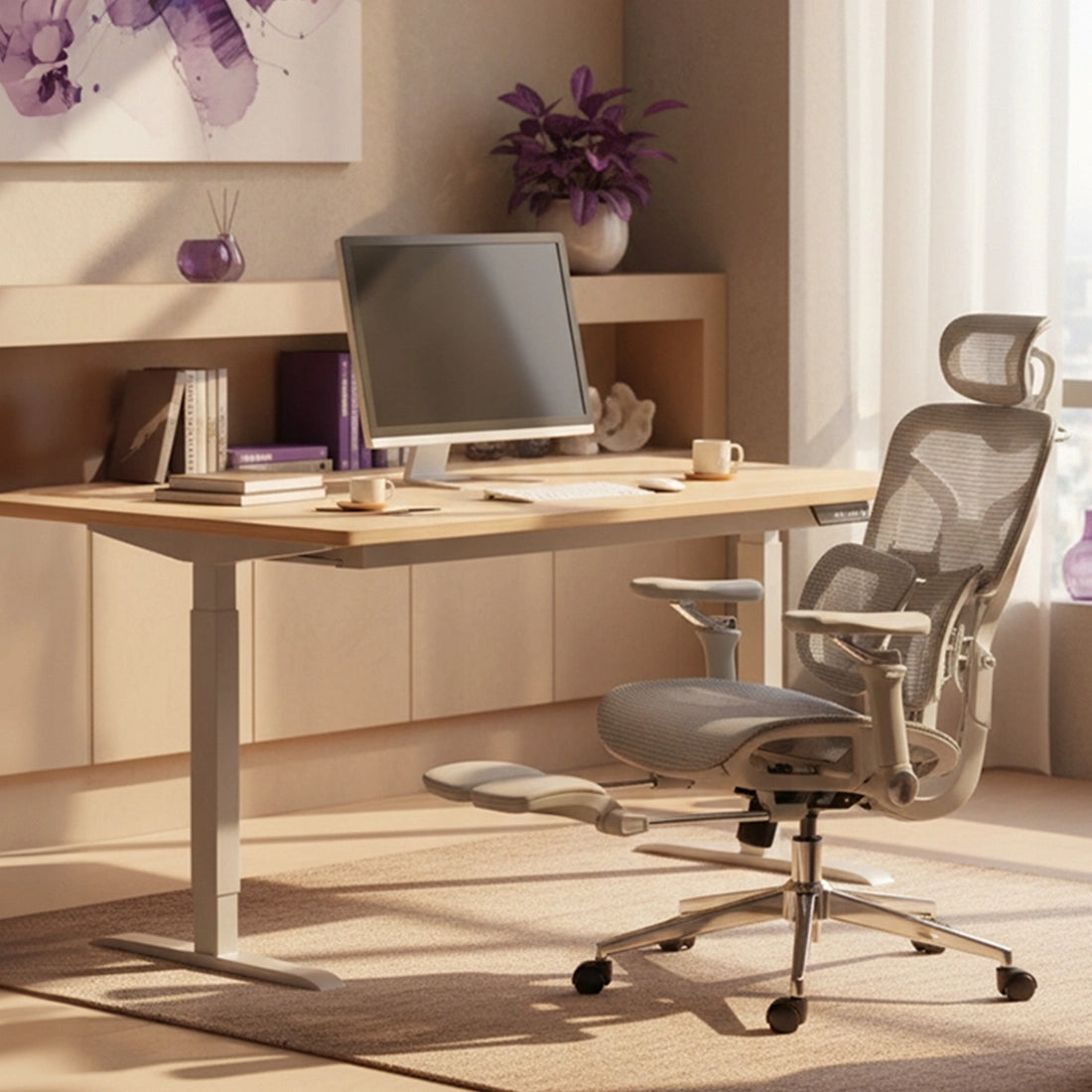 Office Chair Swivel Grey Mesh Ergonomic Adjustable Spacetronik Packaging status original