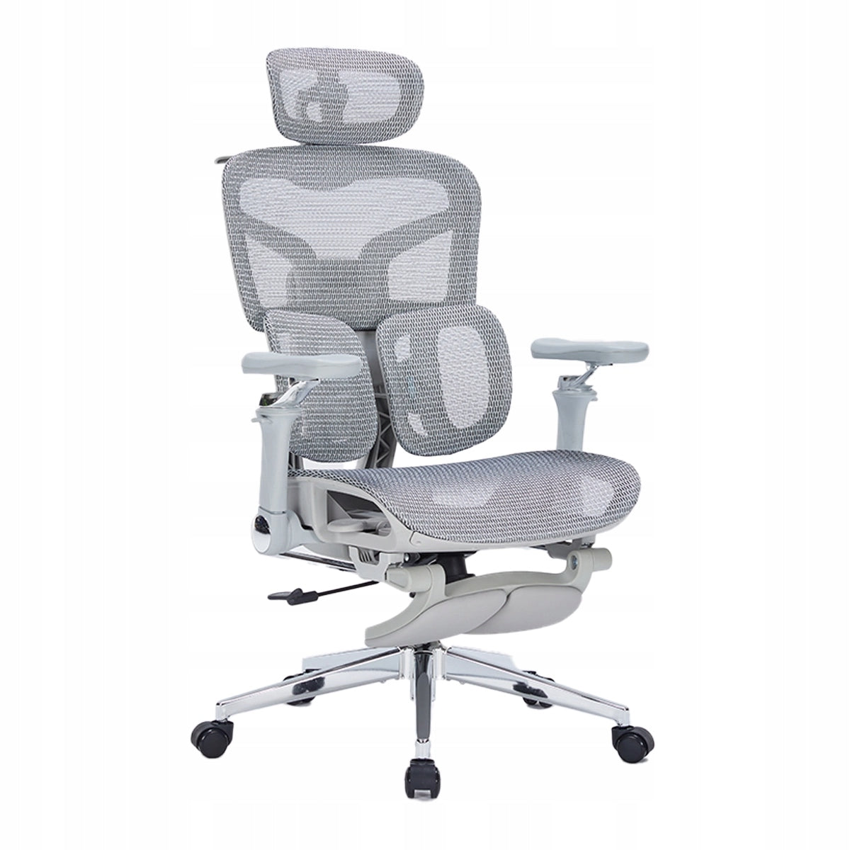 Office Chair Swivel Grey Mesh Ergonomic Adjustable Spacetronik