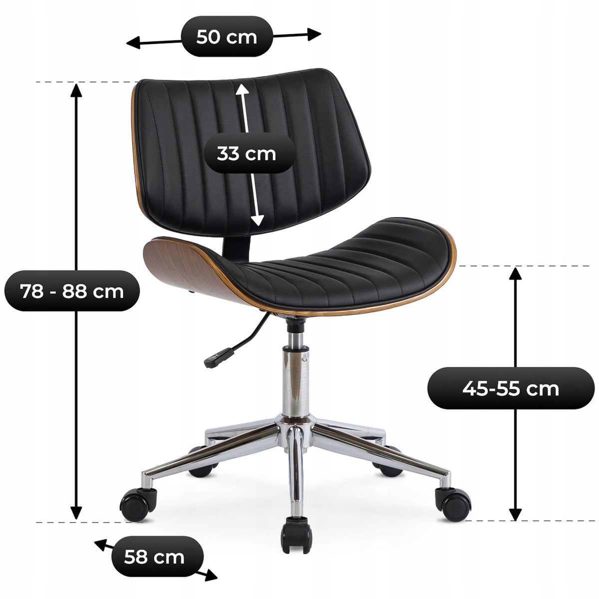 Office Chair Swivel Leather Computer Desk Chair Walnut TEXAS Manufacturer code Fotel Loft Orzech Krzesło Czarne Biurowe