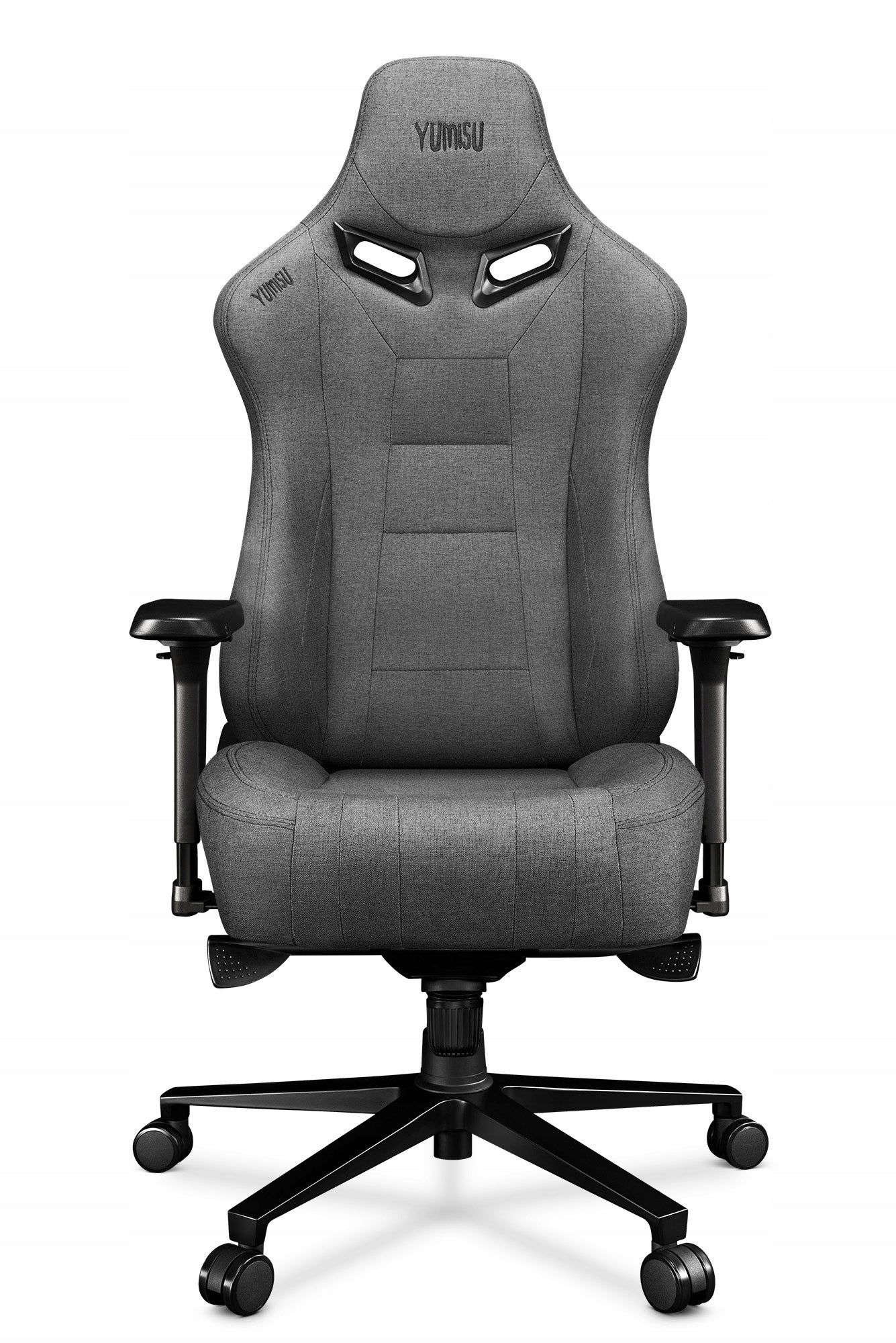 Office Chair Swivel Material Light Grey YUMISU 2049 Cloud Black 4D