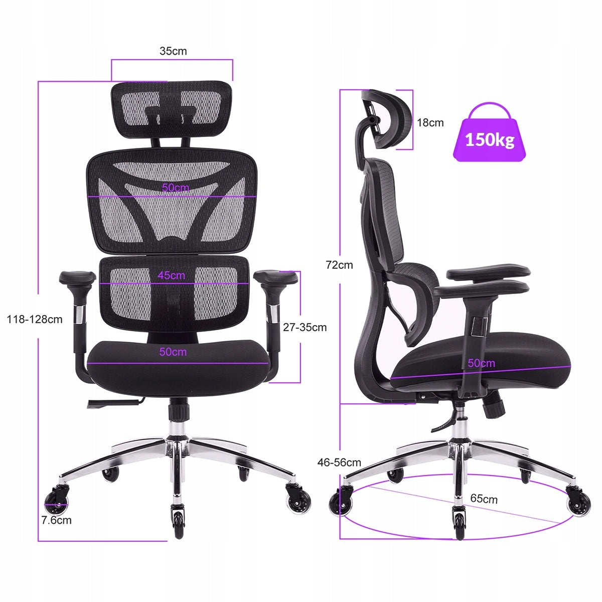 Office Chair Swivel Office Chair 150KG ADJUSTABLE Spacetronik Nero Manufacturer code SPC-NERO-00