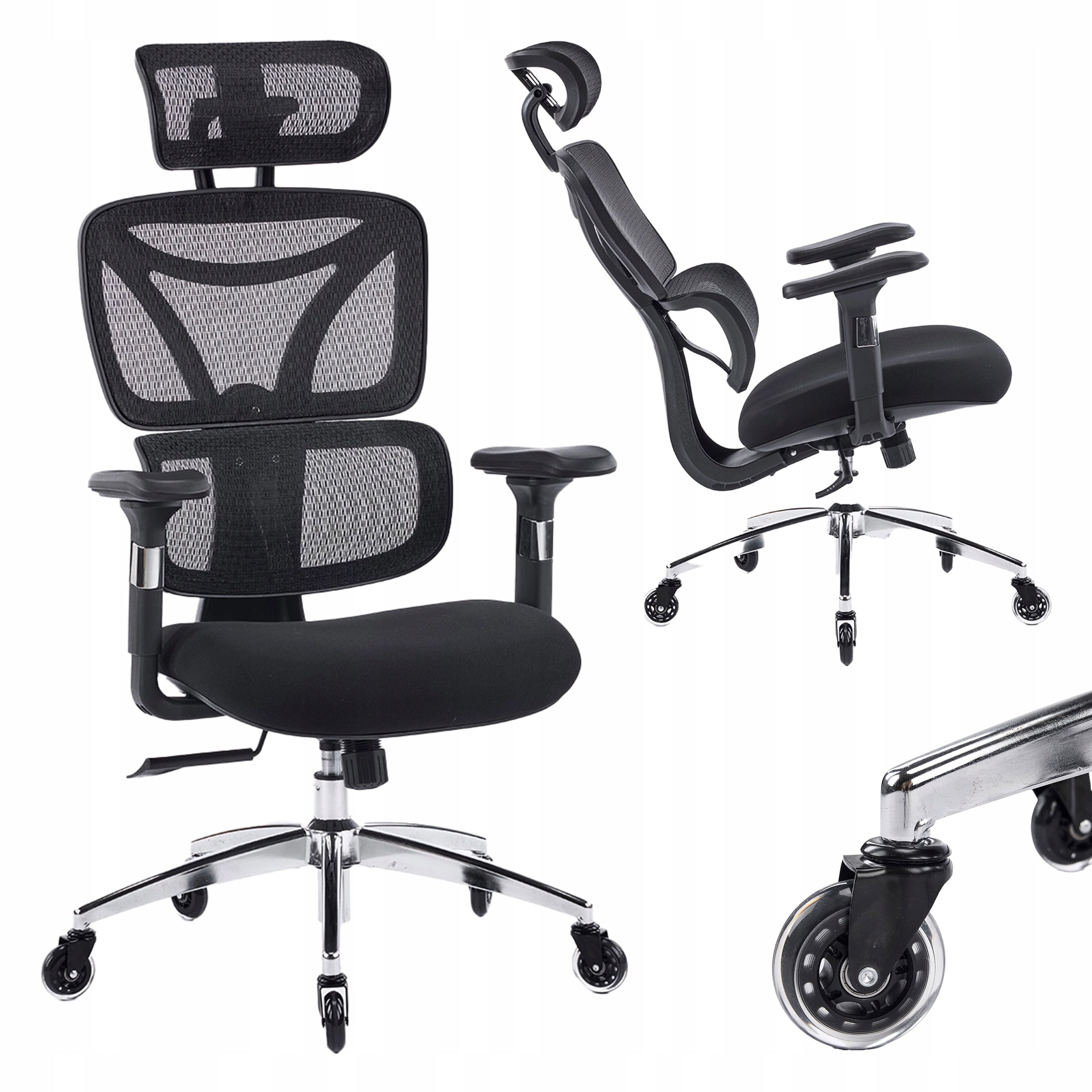 Office Chair Swivel Office Chair 150KG ADJUSTABLE Spacetronik Nero