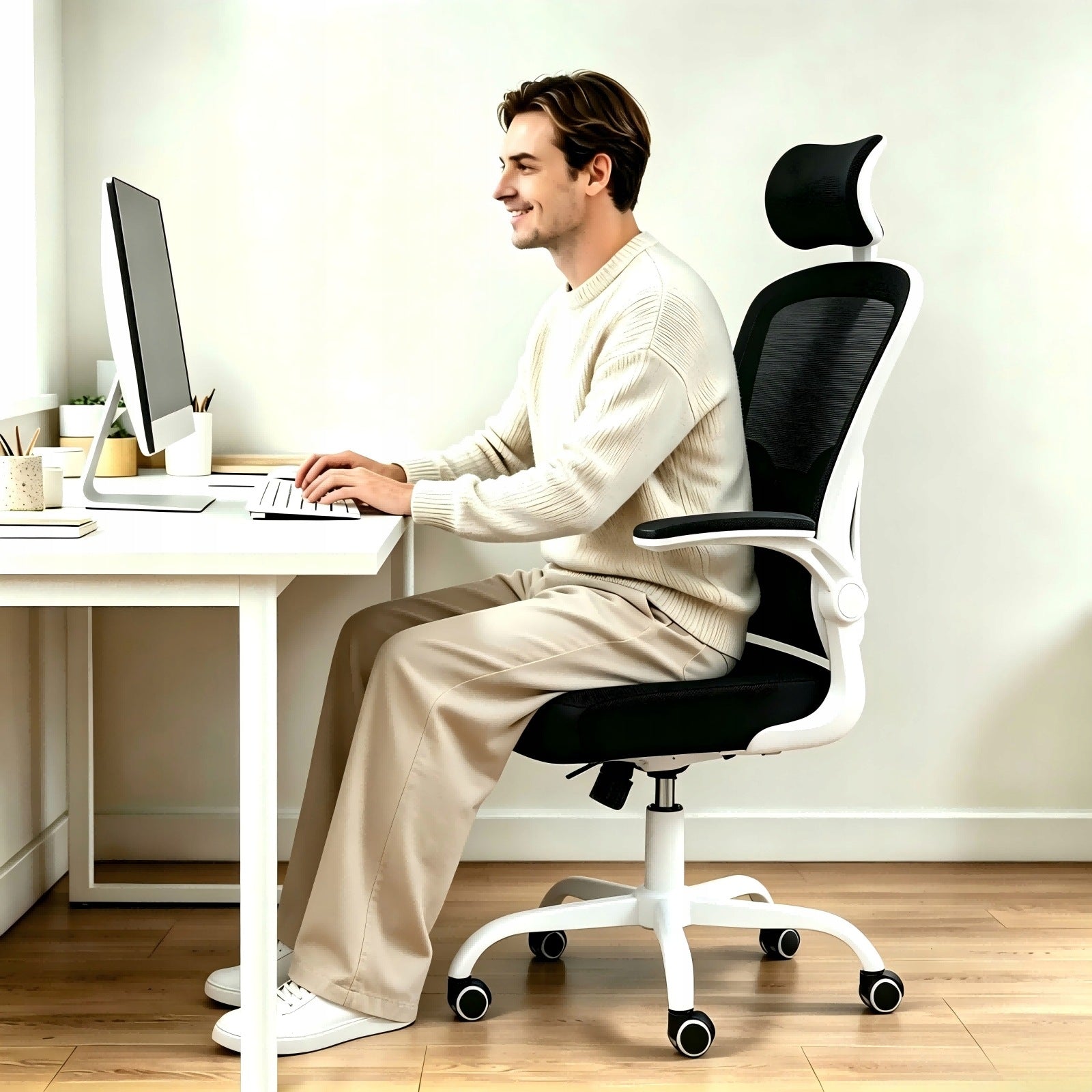 Office Chair Swivel Office Chair Ergonomic Adjustable Black Medical device no