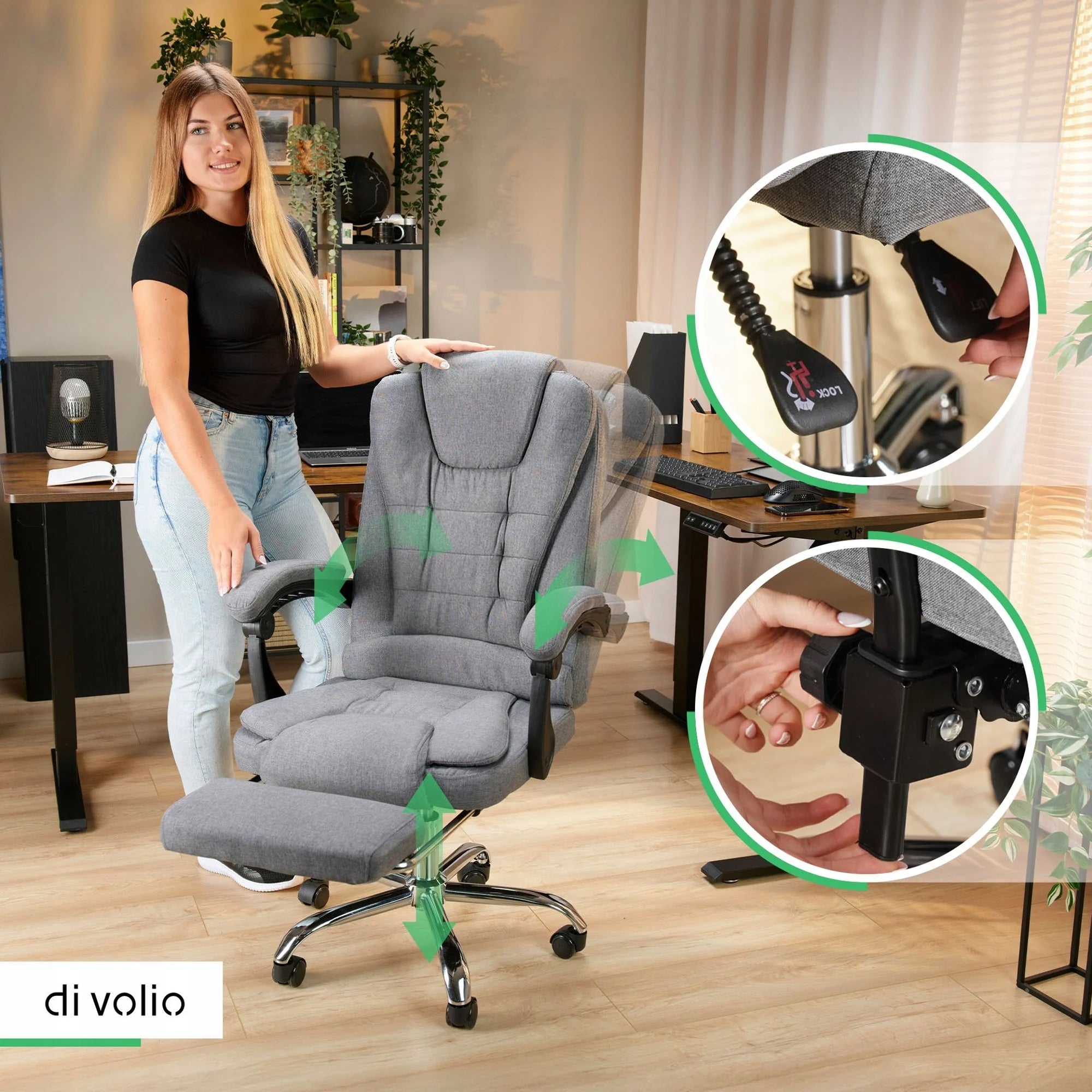 Office Chair Swivel Office Chair with Footrest Fabric Chair Office Packaging status original
