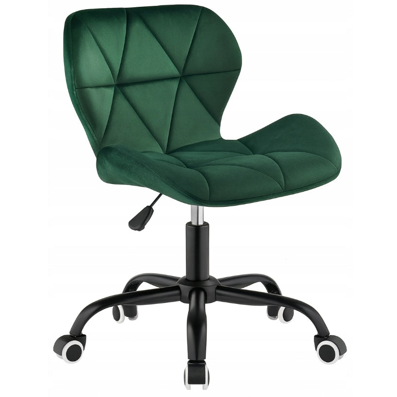 Office Chair Swivel Velour Green Desk Chair Dressing Table Cabinet Manufacturer code DSKY74 1A zielony/czarne