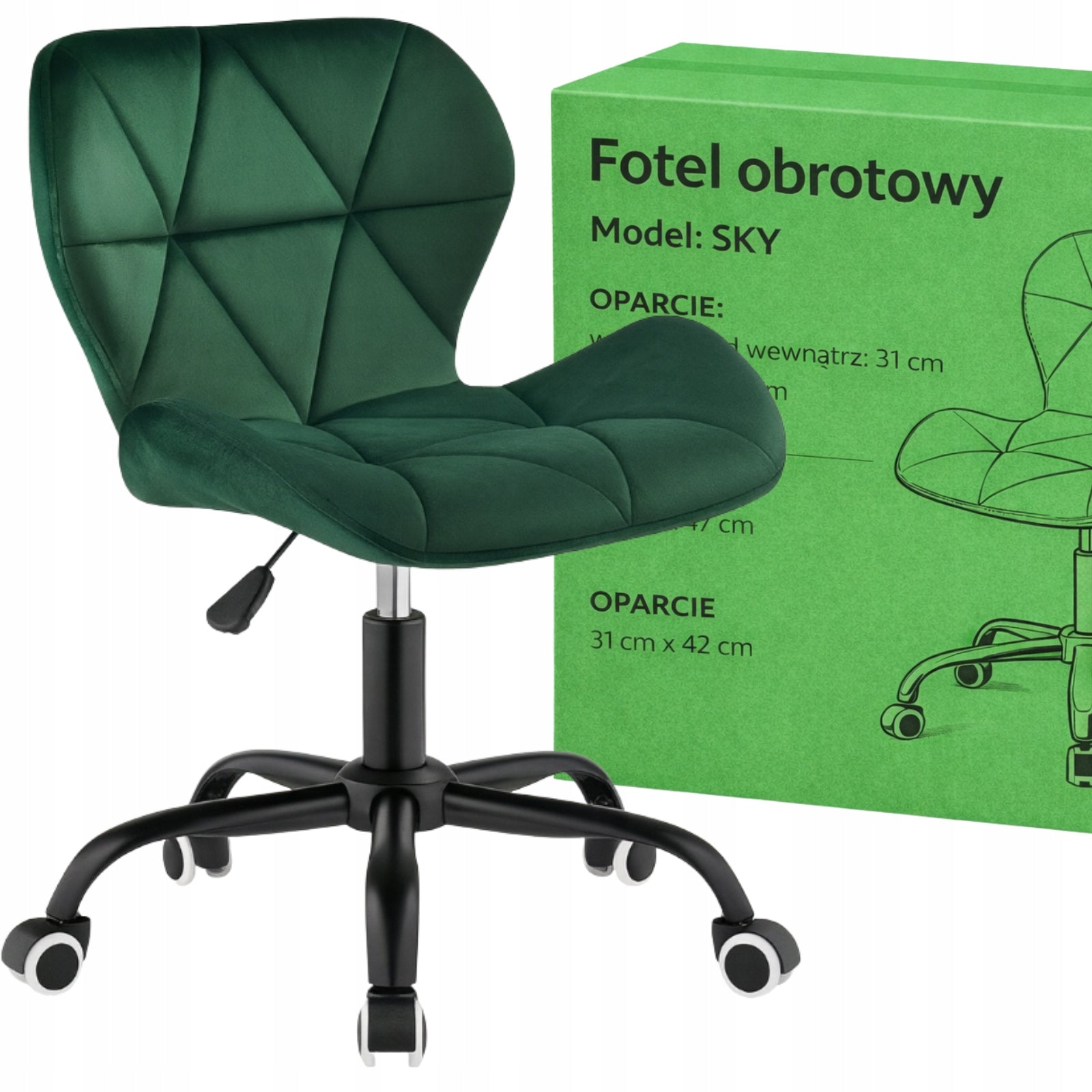 Office Chair Swivel Velour Green Desk Chair Dressing Table Cabinet