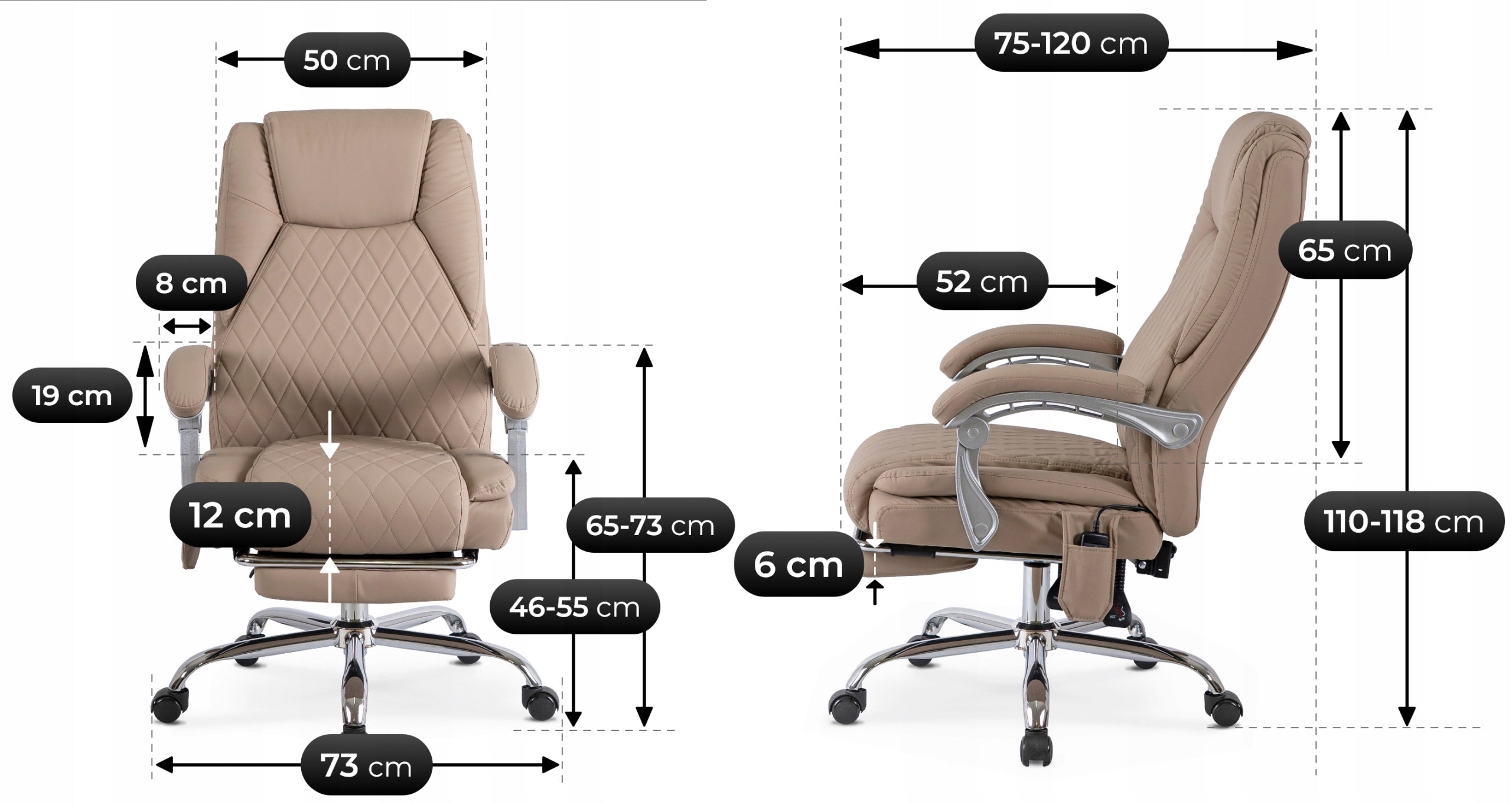 Office Chair Swivel With Massage Computer Desk Chair Beige GIORGIO Packaging status original