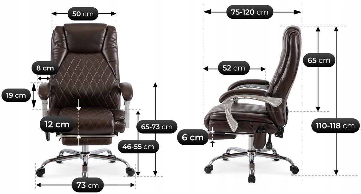 Office Chair Swivel With Massage Computer Desk Chair Bronze GIORGIO Packaging status original