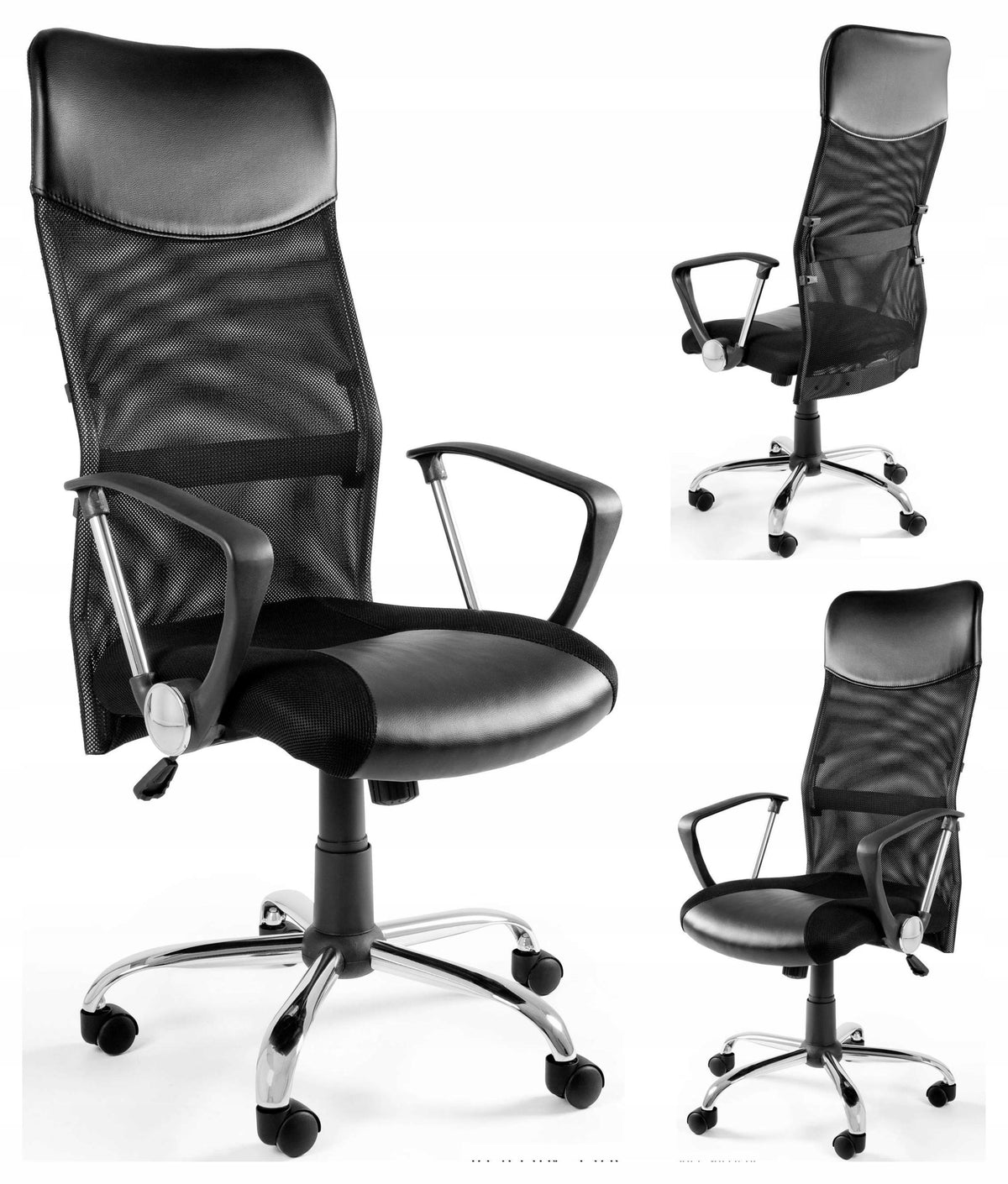 Office Chair VIPER Black Swivel Ergonomic Mesh and Fabric 130kg