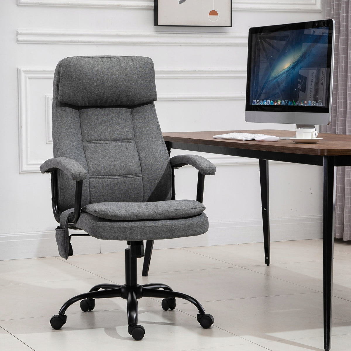 Office Chair Vinsetto with Lumbar Massage USB Rotary 360° Grey Brand Vinsetto