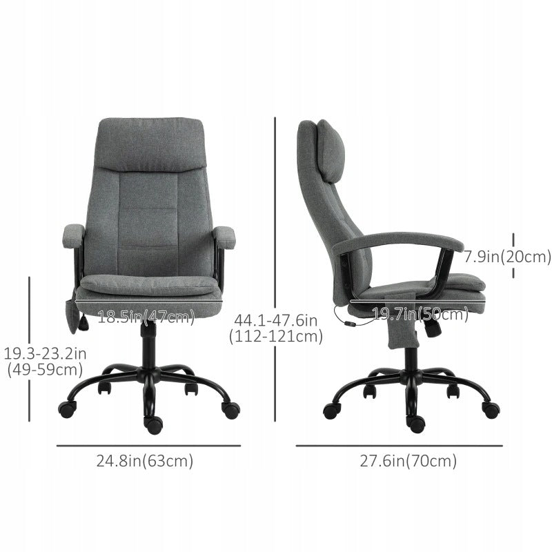 Office Chair Vinsetto with Lumbar Massage USB Rotary 360° Grey Manufacturer code 921-308