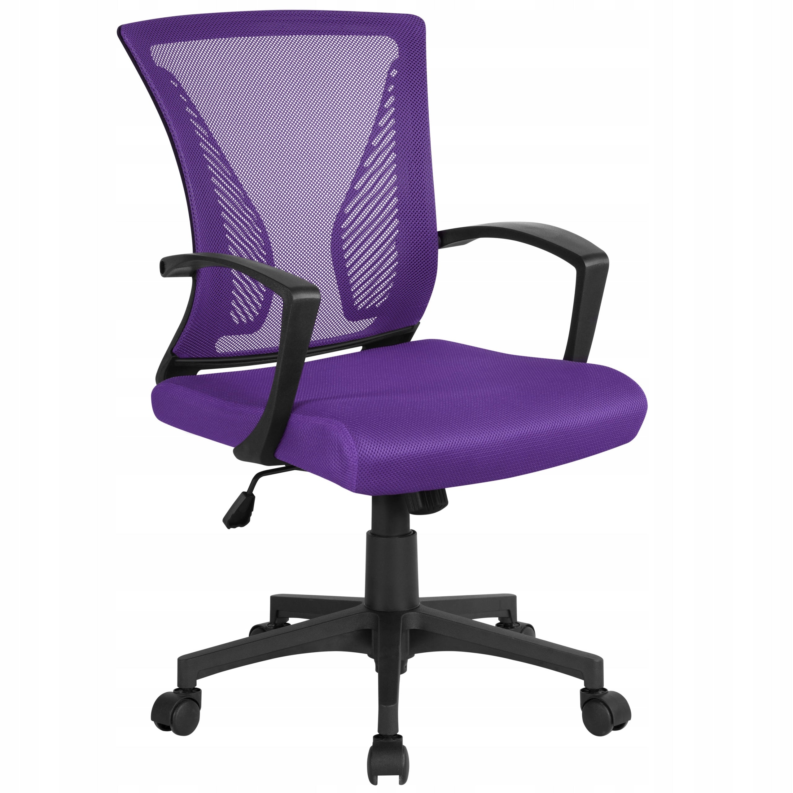 Office Chair Wheelchair, Ergonomic, Armrests, Purple
