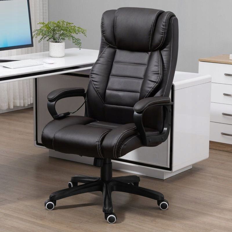 Office Chair with Massage, Brown Furniture depth 64 cm