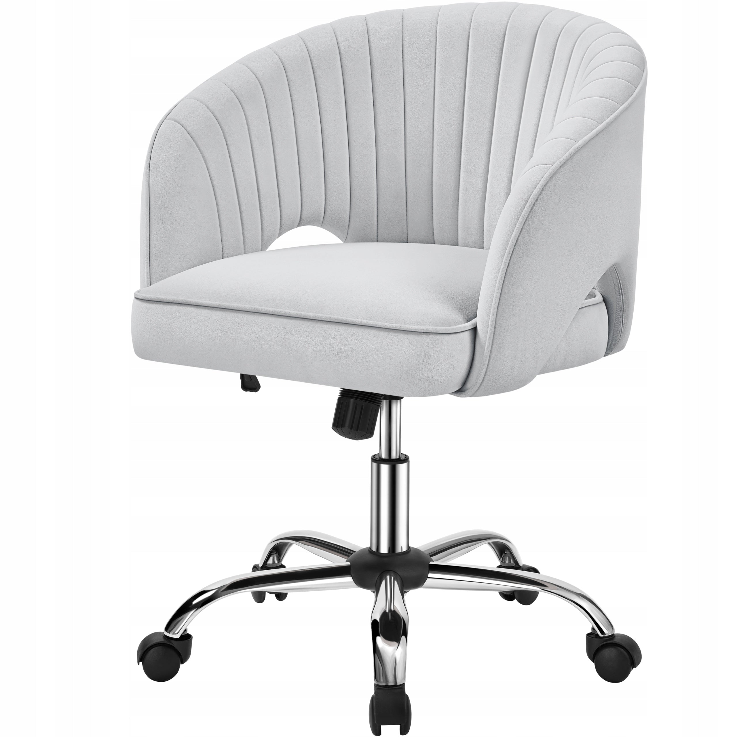 Office Dressing Table Chair with Quilted Backrest, On Wheels, Light Grey Packaging status original