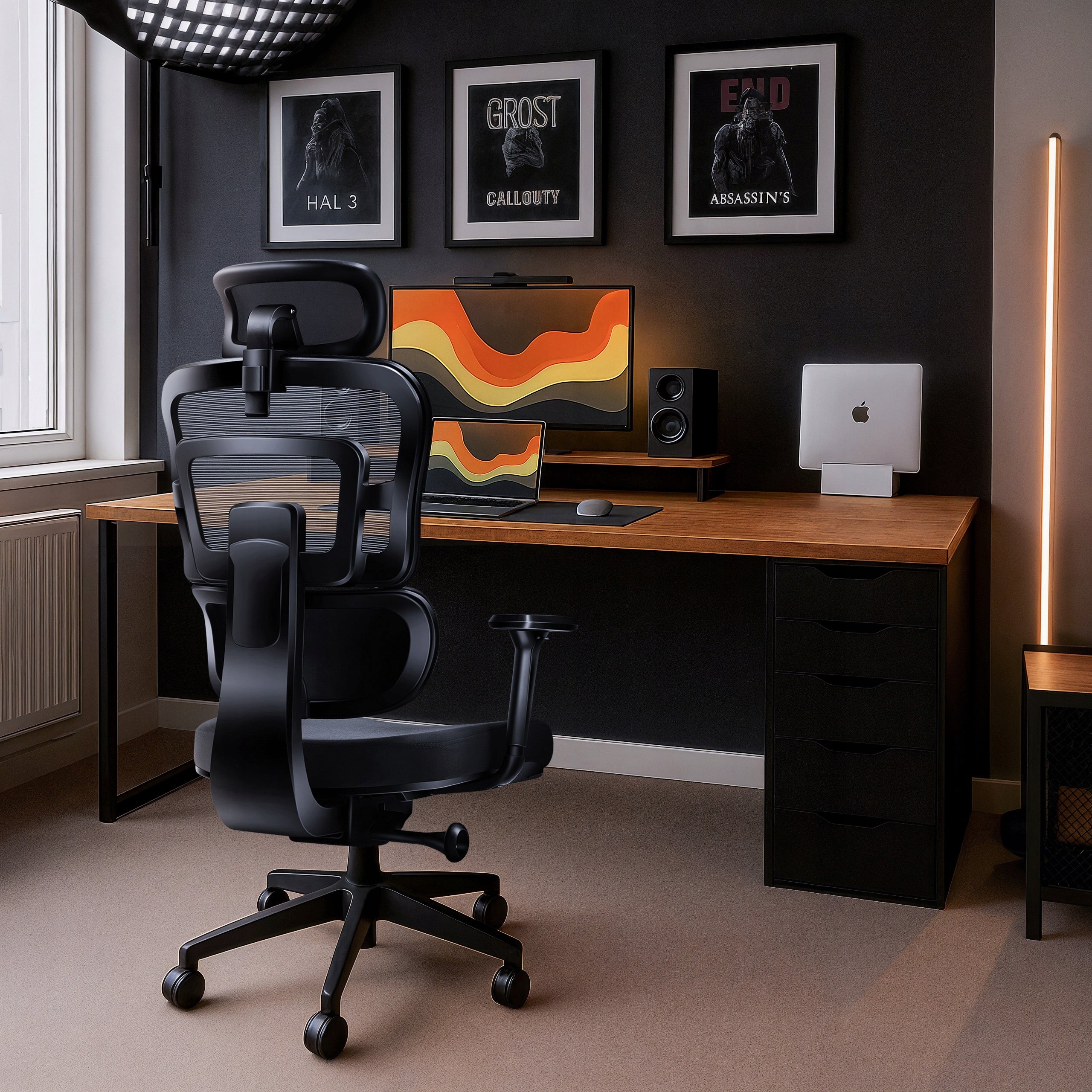 Office GAMING CHAIR HUZARO swivel ERGONOMIC black 150KG Packaging status original