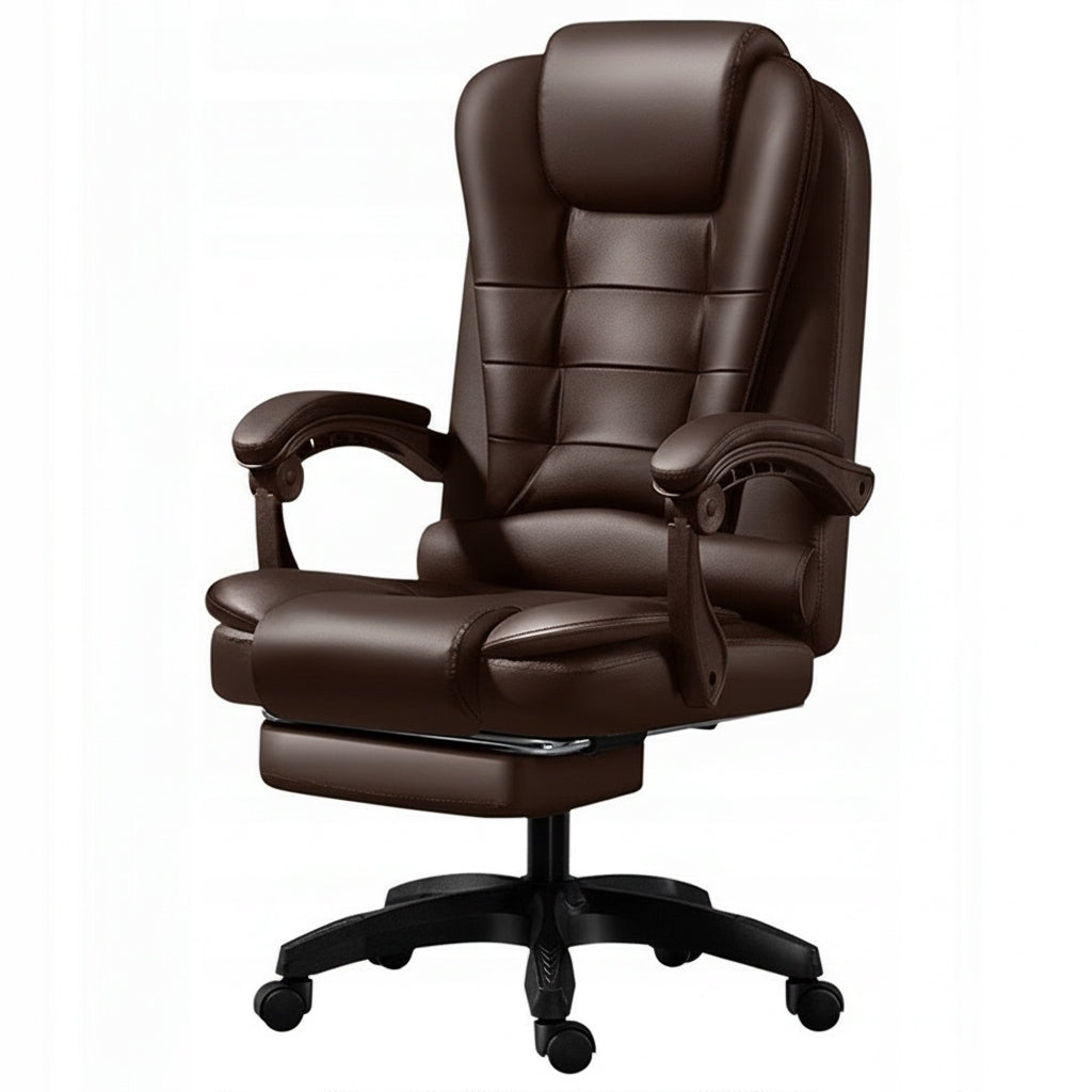 Office MASSAGE CHAIR ROTATING PU leather base chrome + FOOTREST
