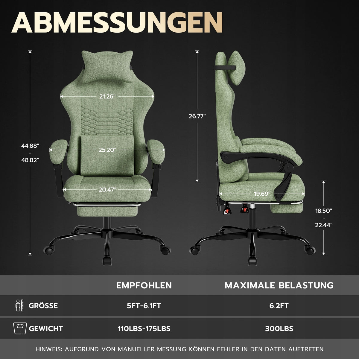 Office Material Gaming Chair with Massage Footrest Green Brand no brand