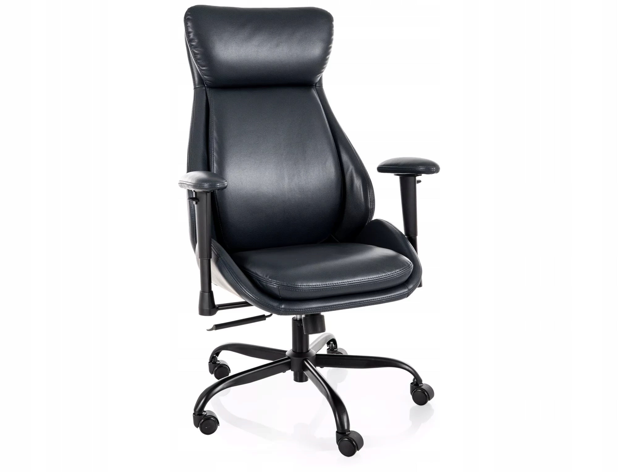 Office Swivel Chair Black Suede Tilt With Armrests XL Q092 SIGNA