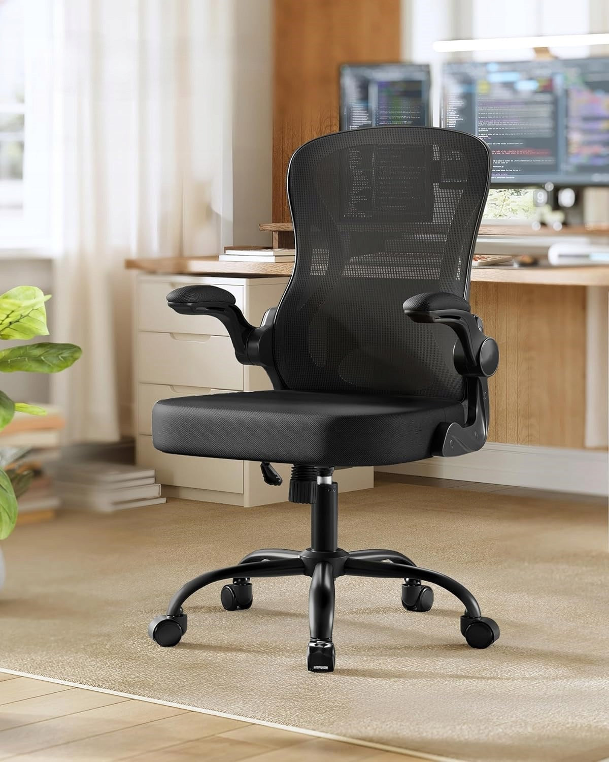Office Swivel Chair Ergonomic Adjustable Black Brand Songmics