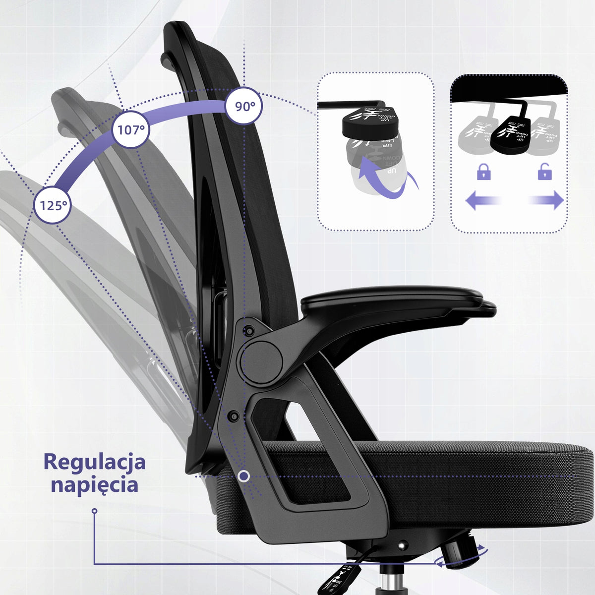 Office chair Authmic ergonomic swivel black mesh 150 kg Manufacturer code HR230