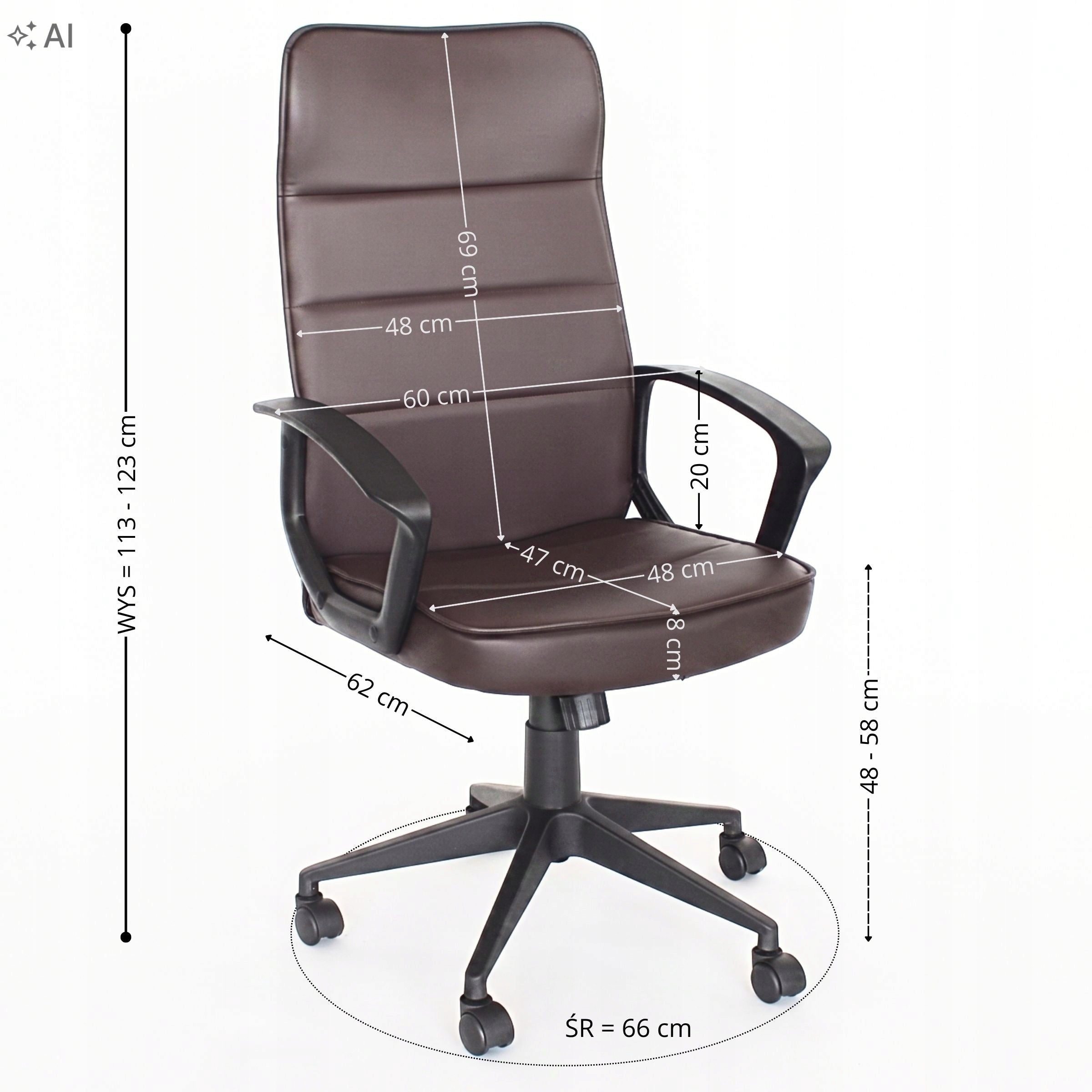 Office chair ECO-LEATHER swivel chair for desk BROWN leather COMFORTABLE 228 Manufacturer code HILE-TO-L228BR