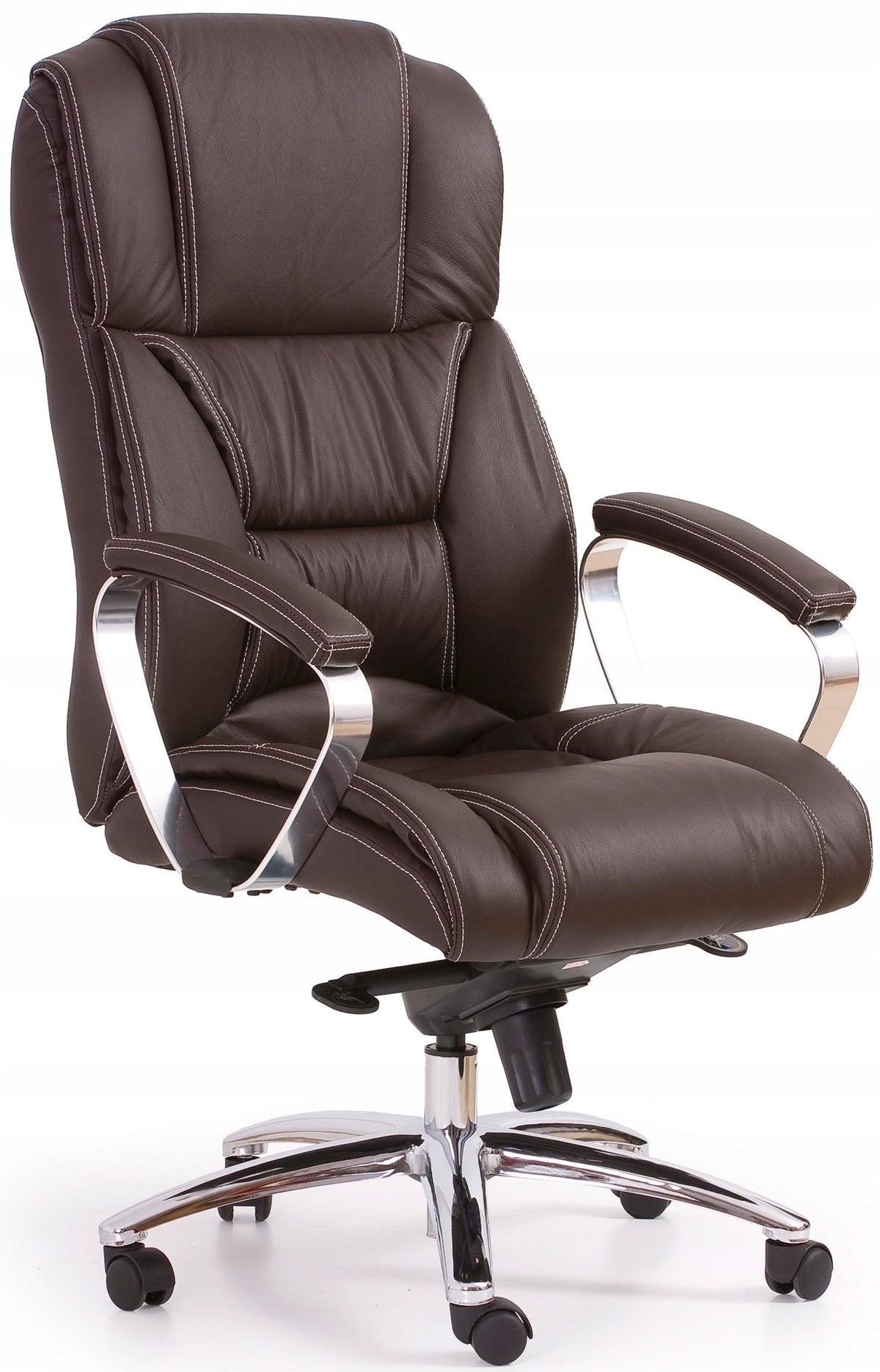 Office chair FOSTER swivel faux leather brown cabinet adjustable