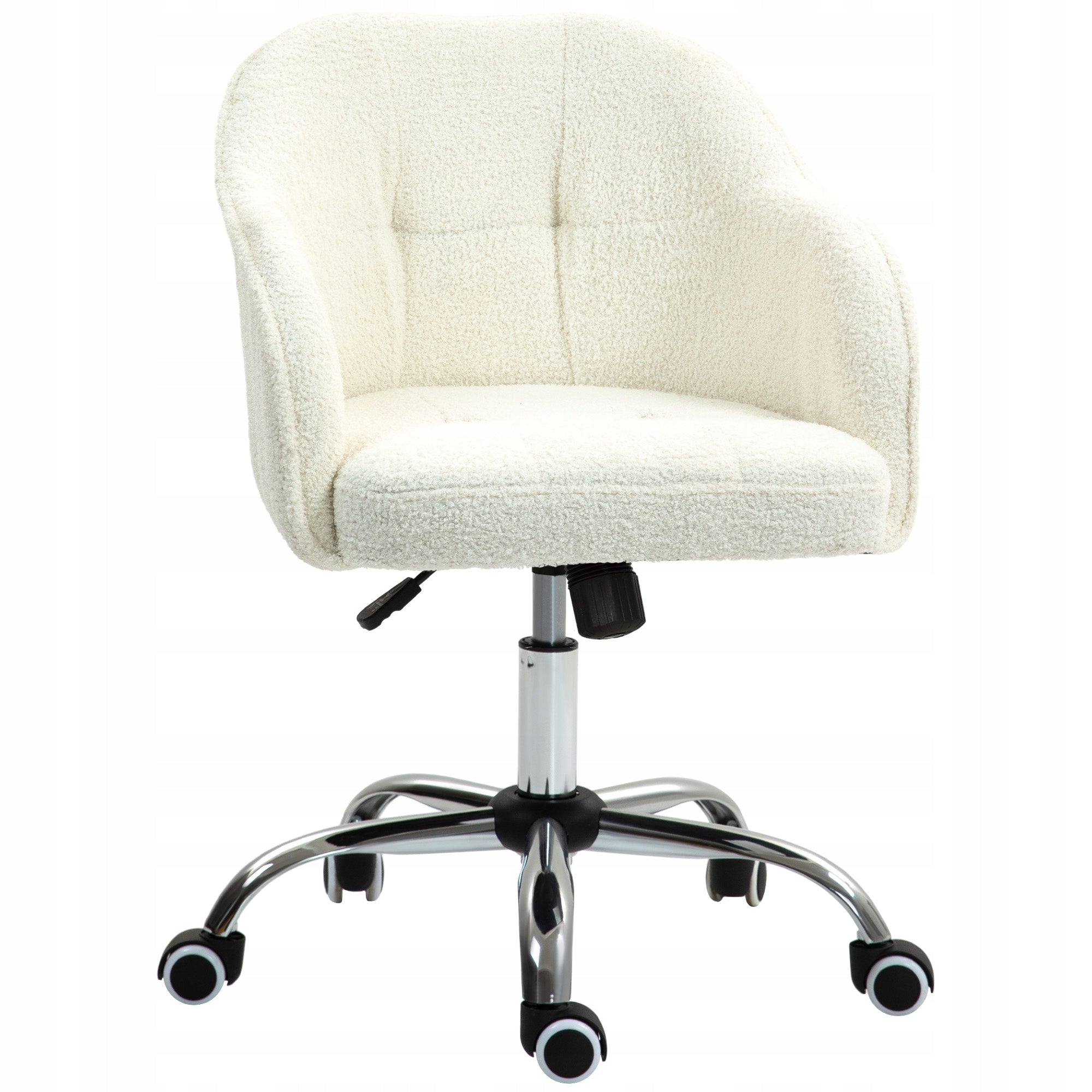 Office chair HOMCOM cream, with teddy bear fur, 56-86 cm high