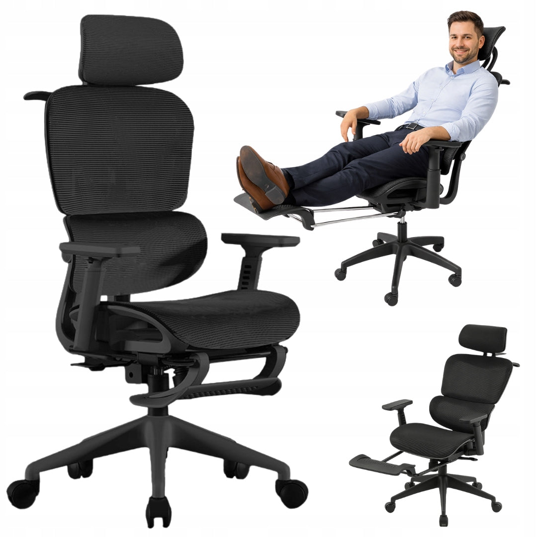 Office chair REZINO ergonomic swivel black micro mesh adjustment