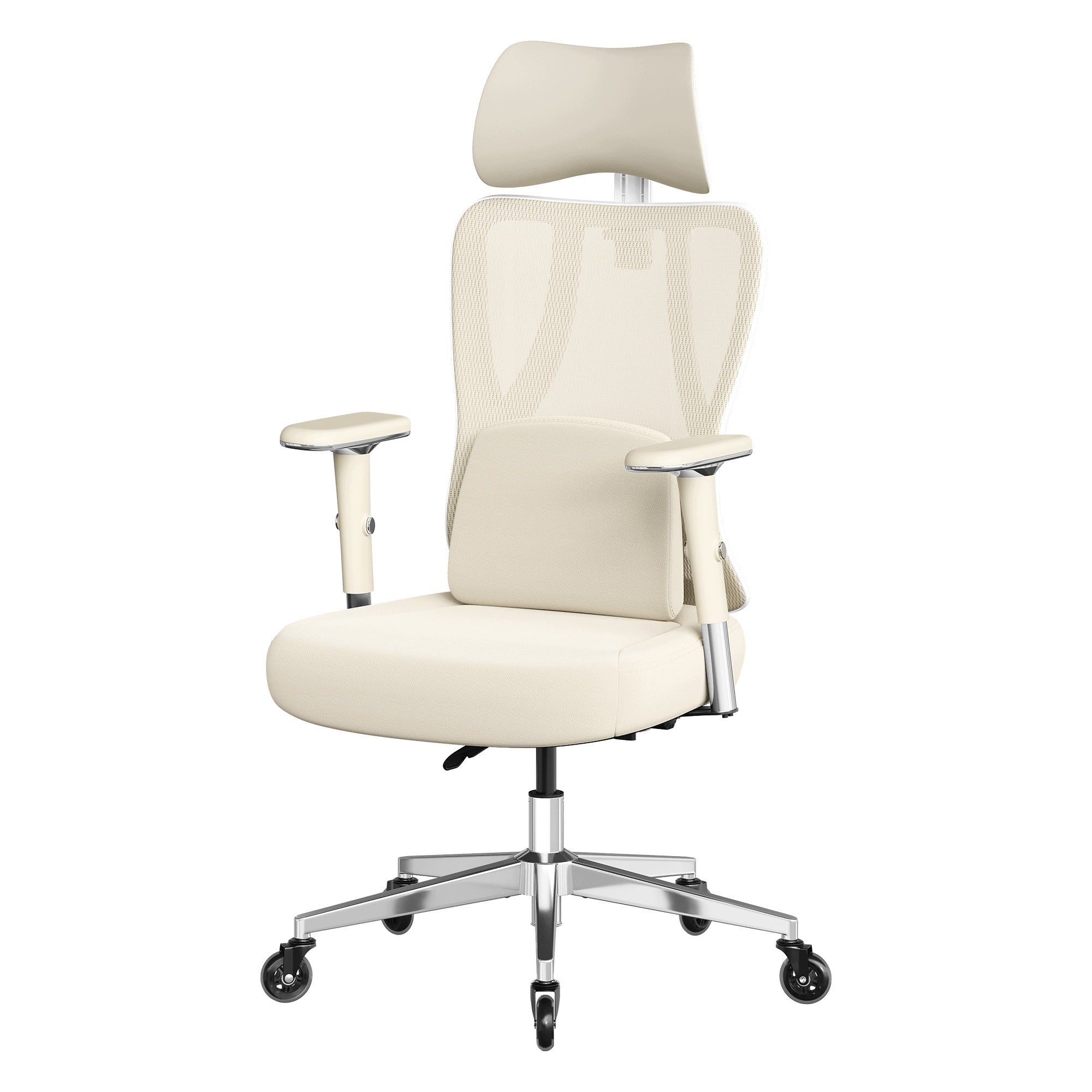 Office chair Songmics ergonomic mesh up to 150 kg beige and white